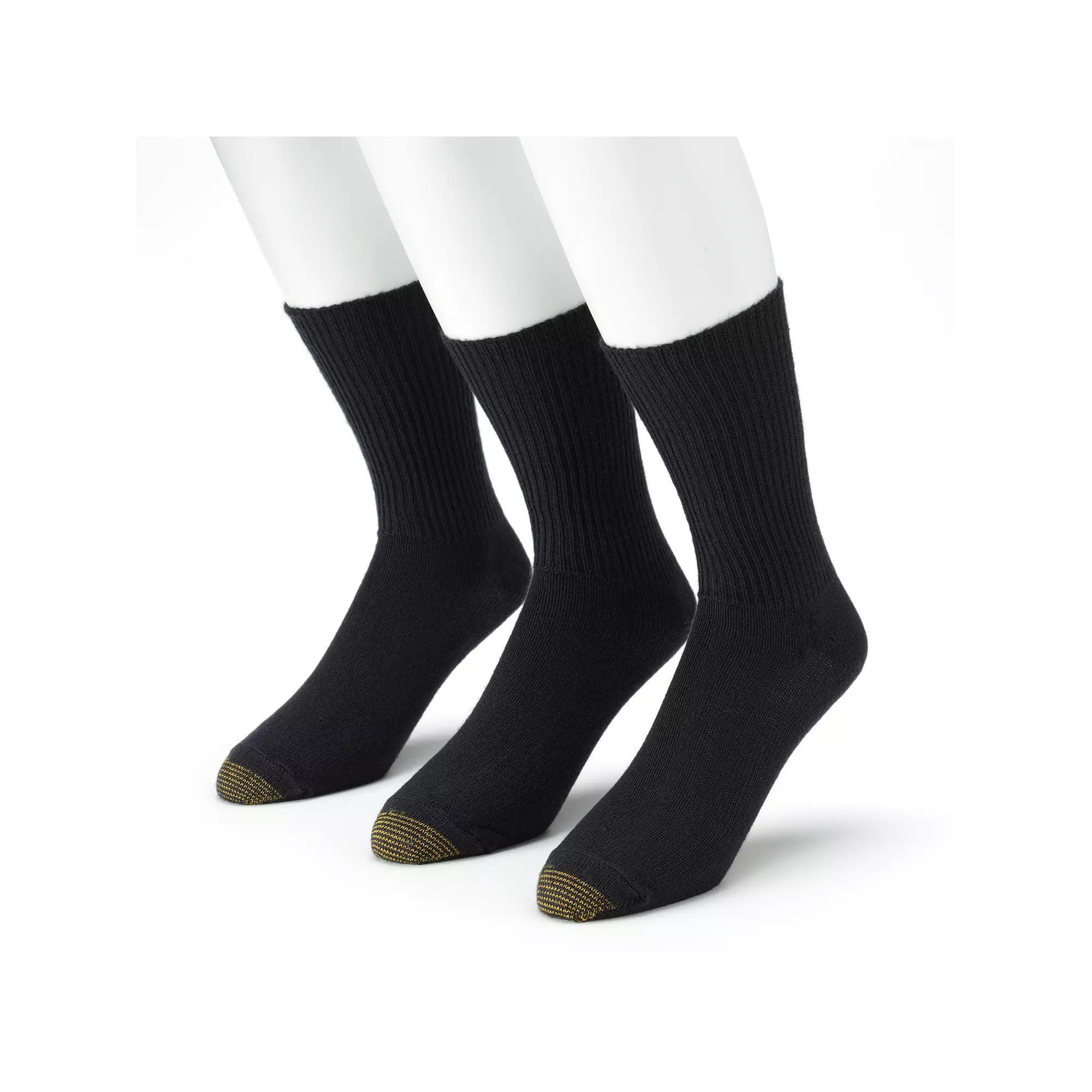 Men's GOLDTOE® 3-Pack Fluffies Crew Socks, Size: 6-12, Blue Product Image