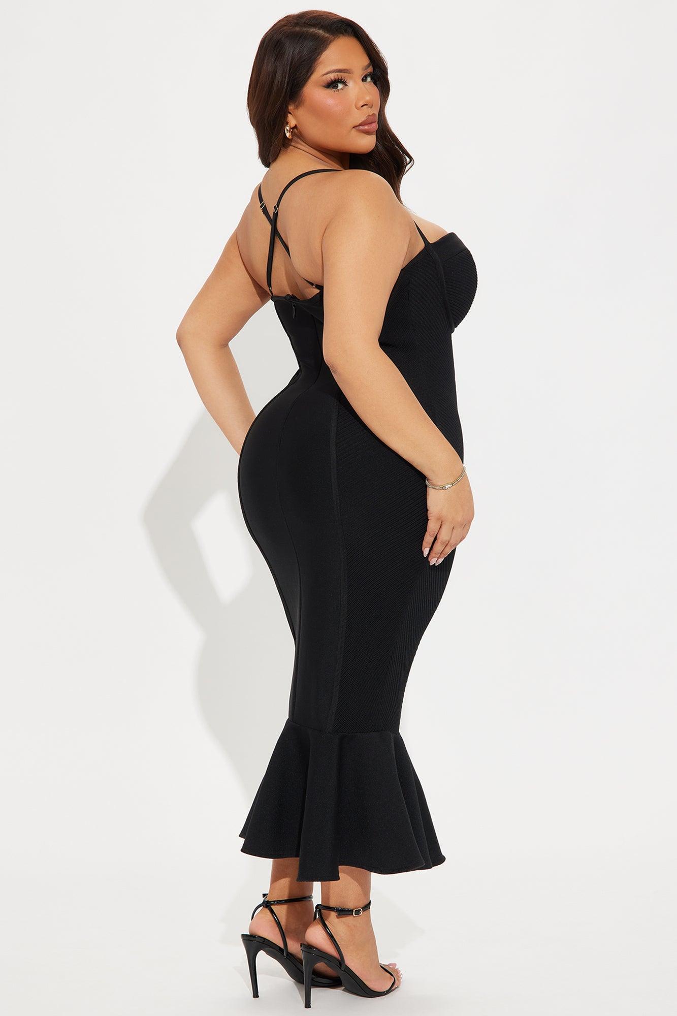 Speak The Truth Bandage Midi Dress - Black Product Image