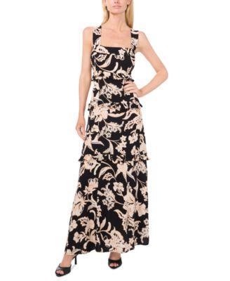 CeCe Womens Tiered Ruffled Maxi Dress Product Image