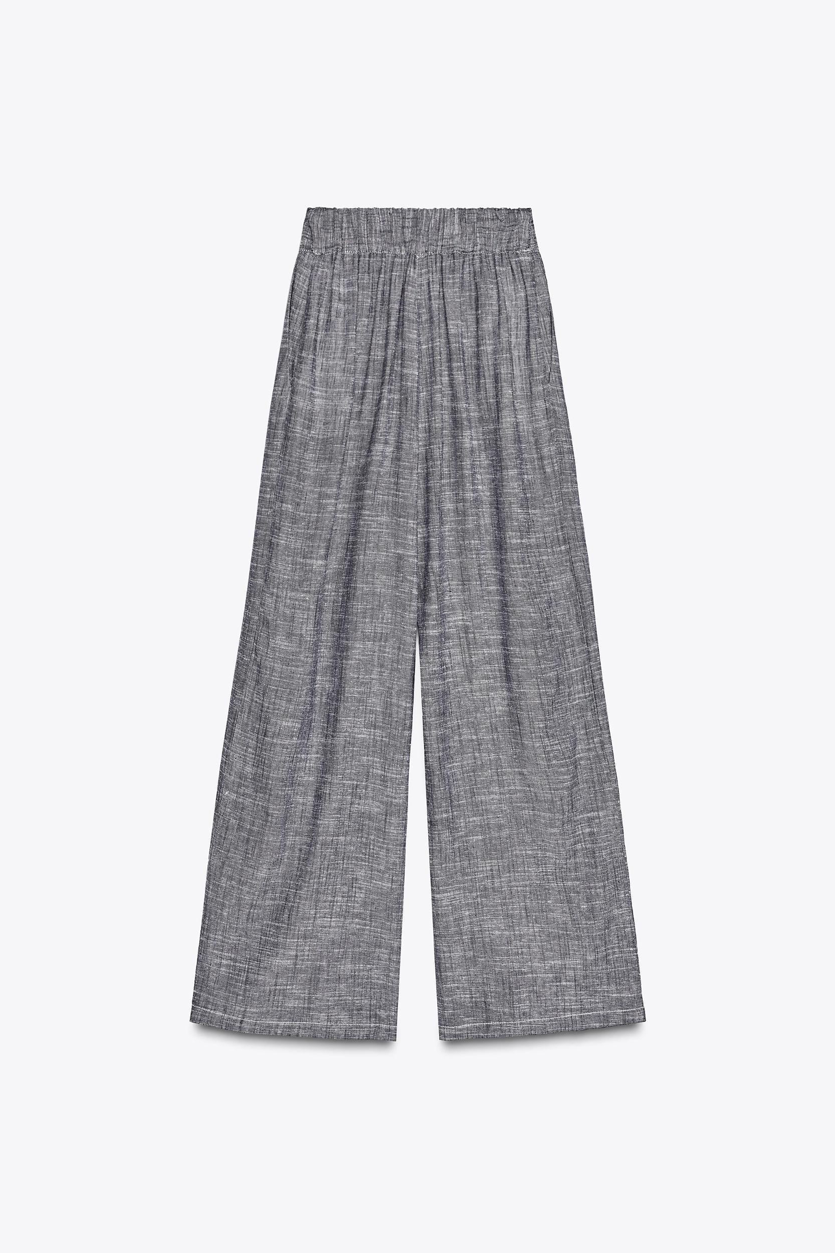 WIDE LEG LINEN PANTS Product Image