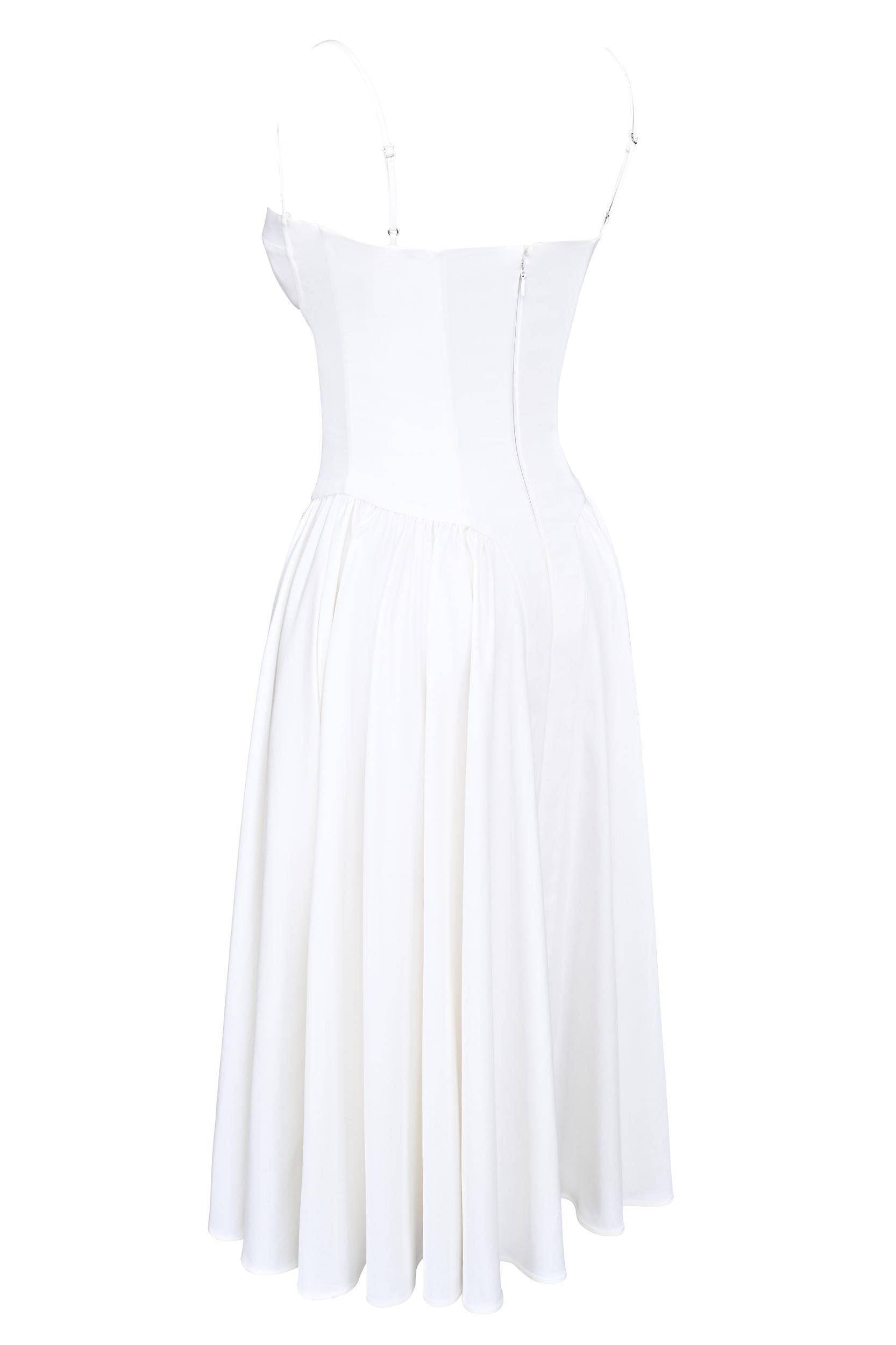 Samaria  white corset midi dress Product Image