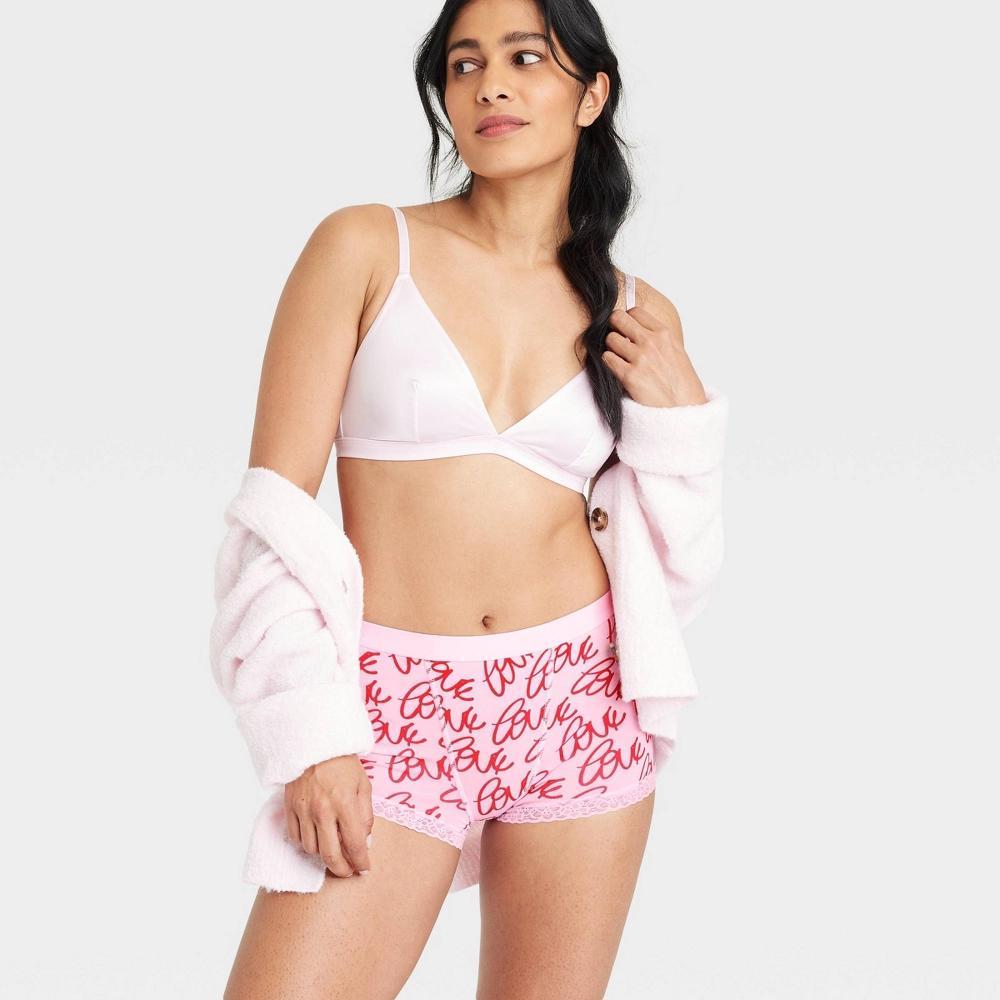 Womens Cotton Lace Boy Shorts - Auden XL Product Image