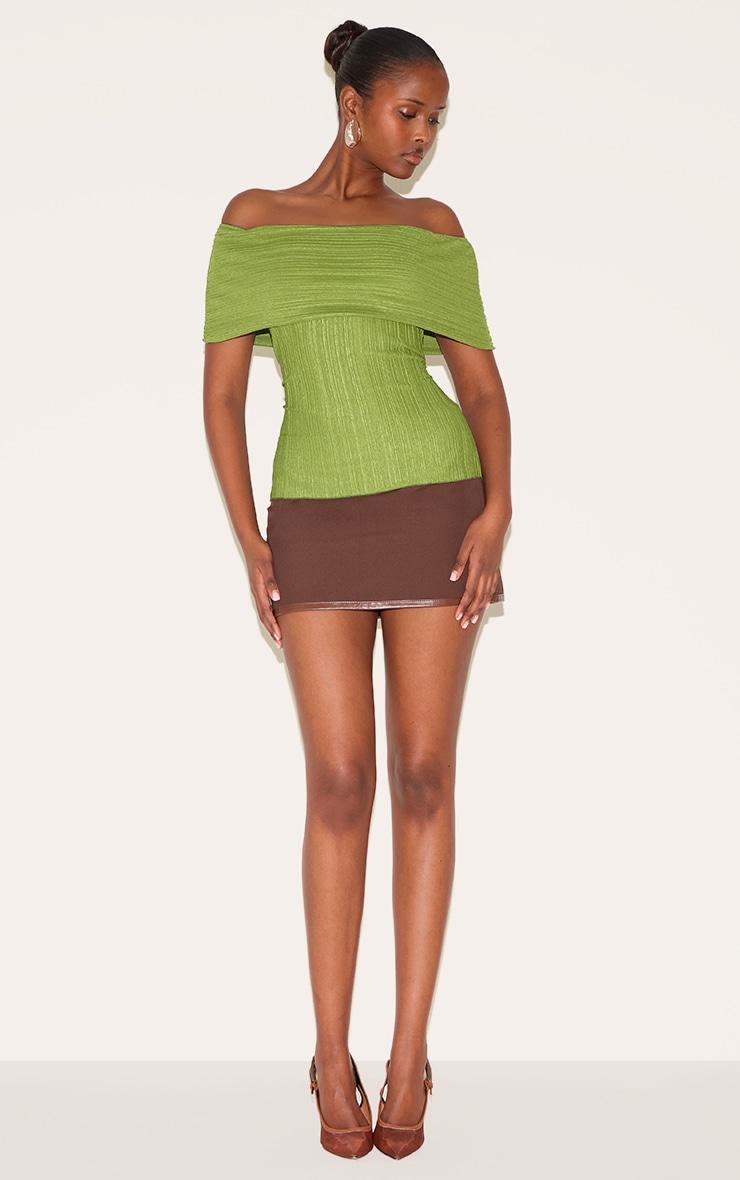  Green Rib Style Fold Over Top Product Image