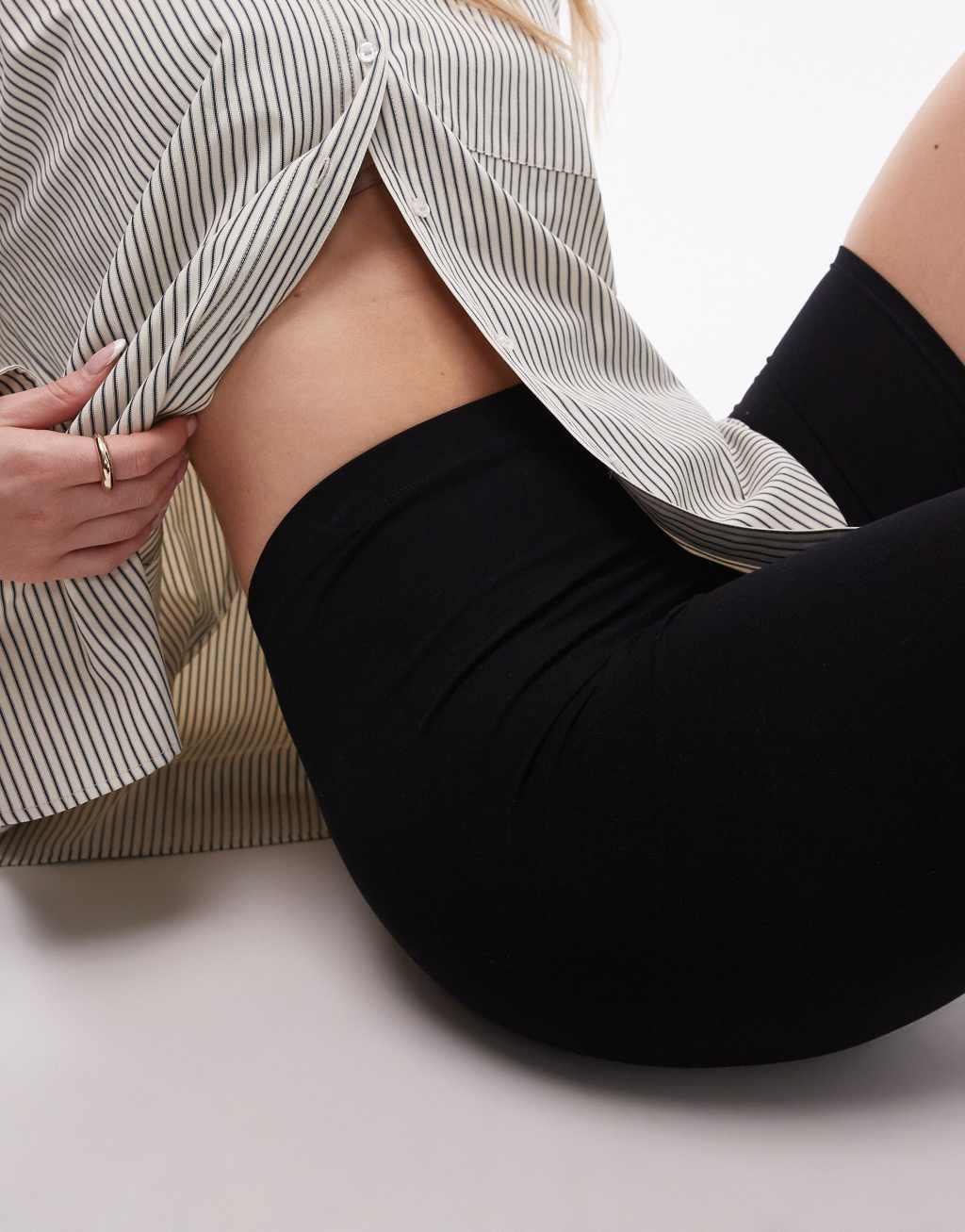 Topshop Hourglass basic legging shorts in black Product Image