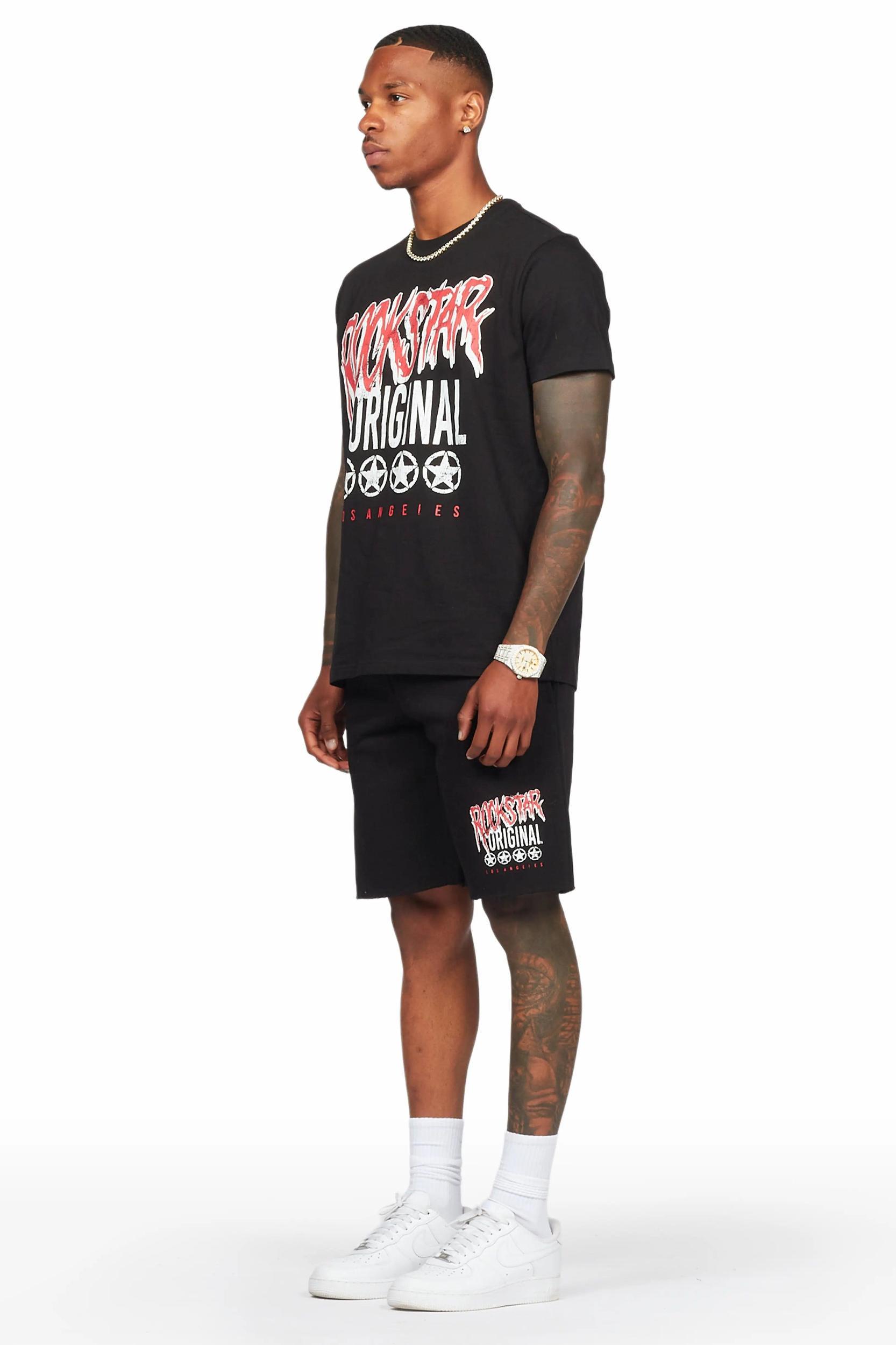 Wizzurd Black T-Shirt/Short Set Male Product Image