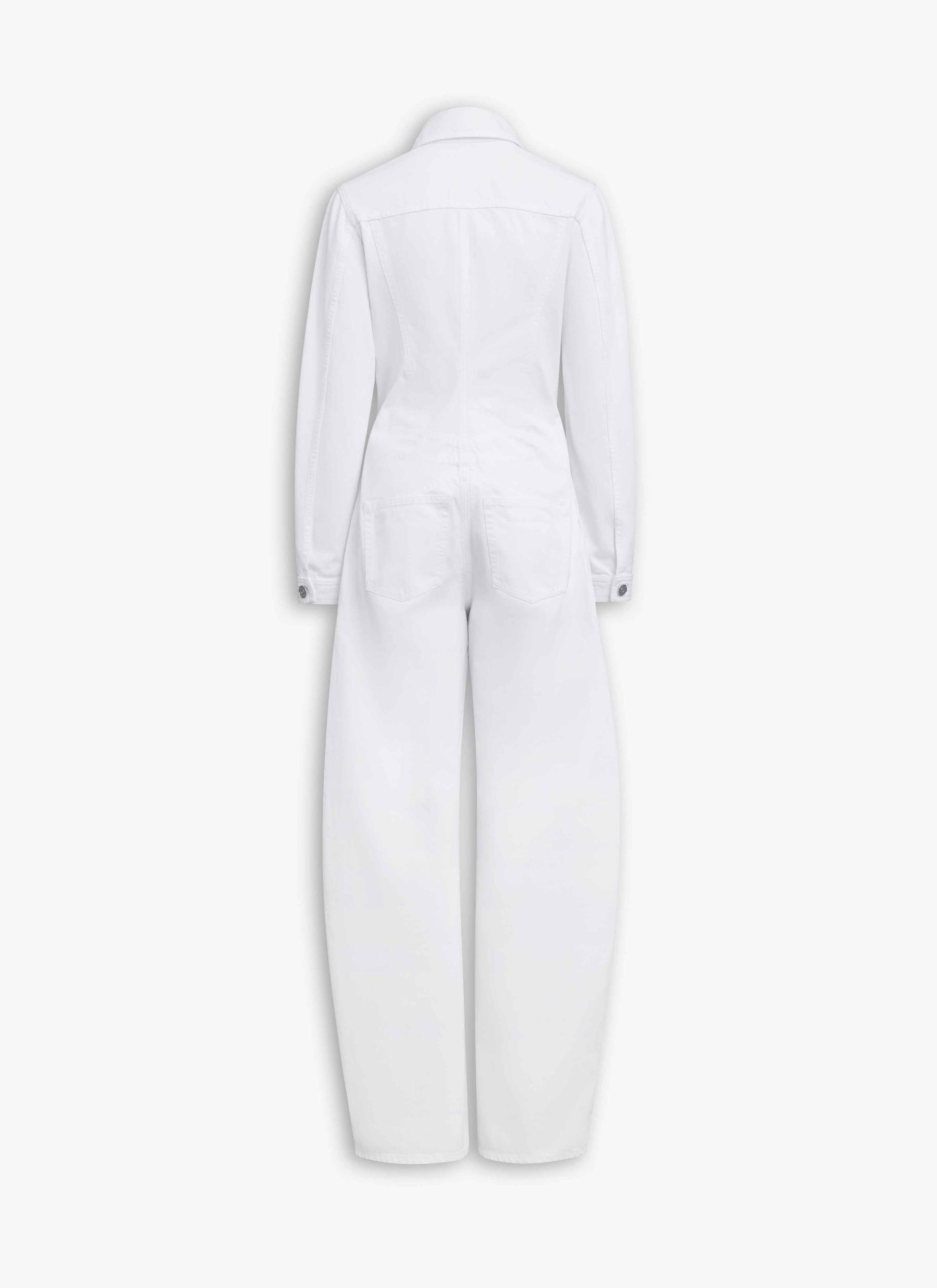 WHITE ROUND DENIM JUMPSUIT Product Image