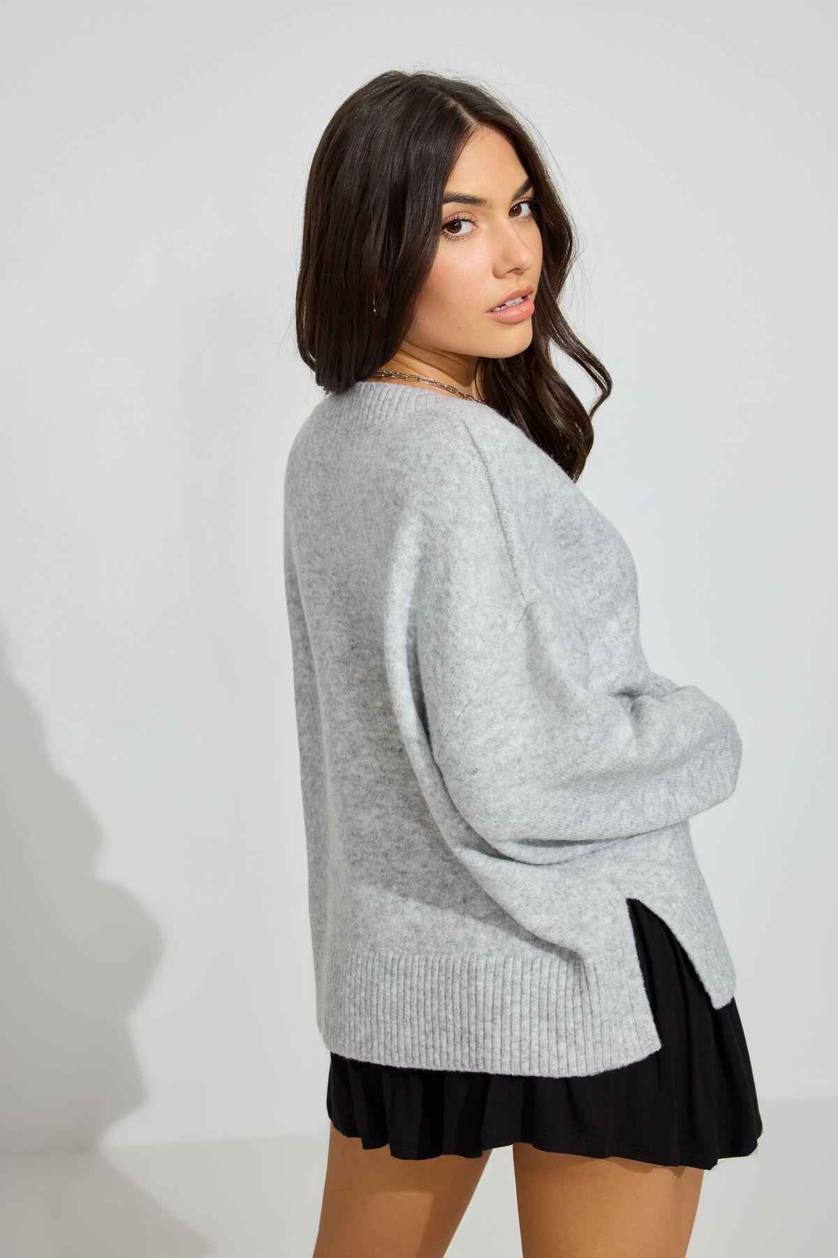 Cozy V Neck Relaxed Sweater Product Image