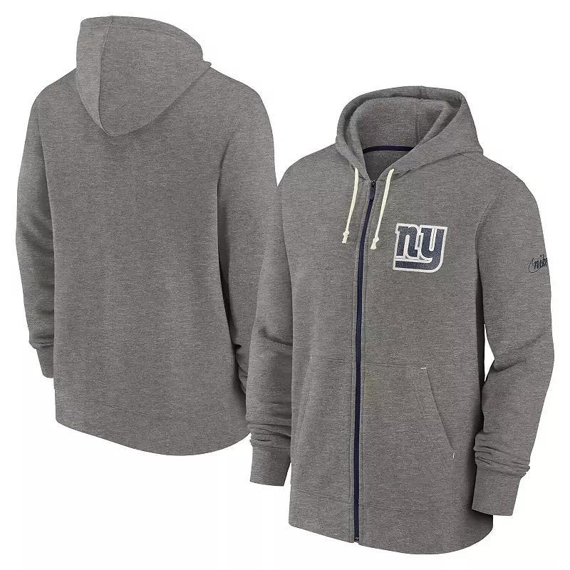 Mens Nike Heather Charcoal Green Bay Packers Historic Lifestyle Full-Zip Hoodie Product Image
