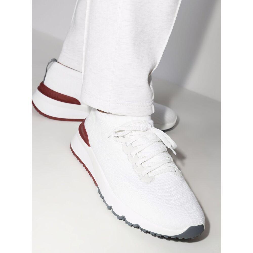 BRUNELLO CUCINELLI Cotton Knit Runners In White Product Image