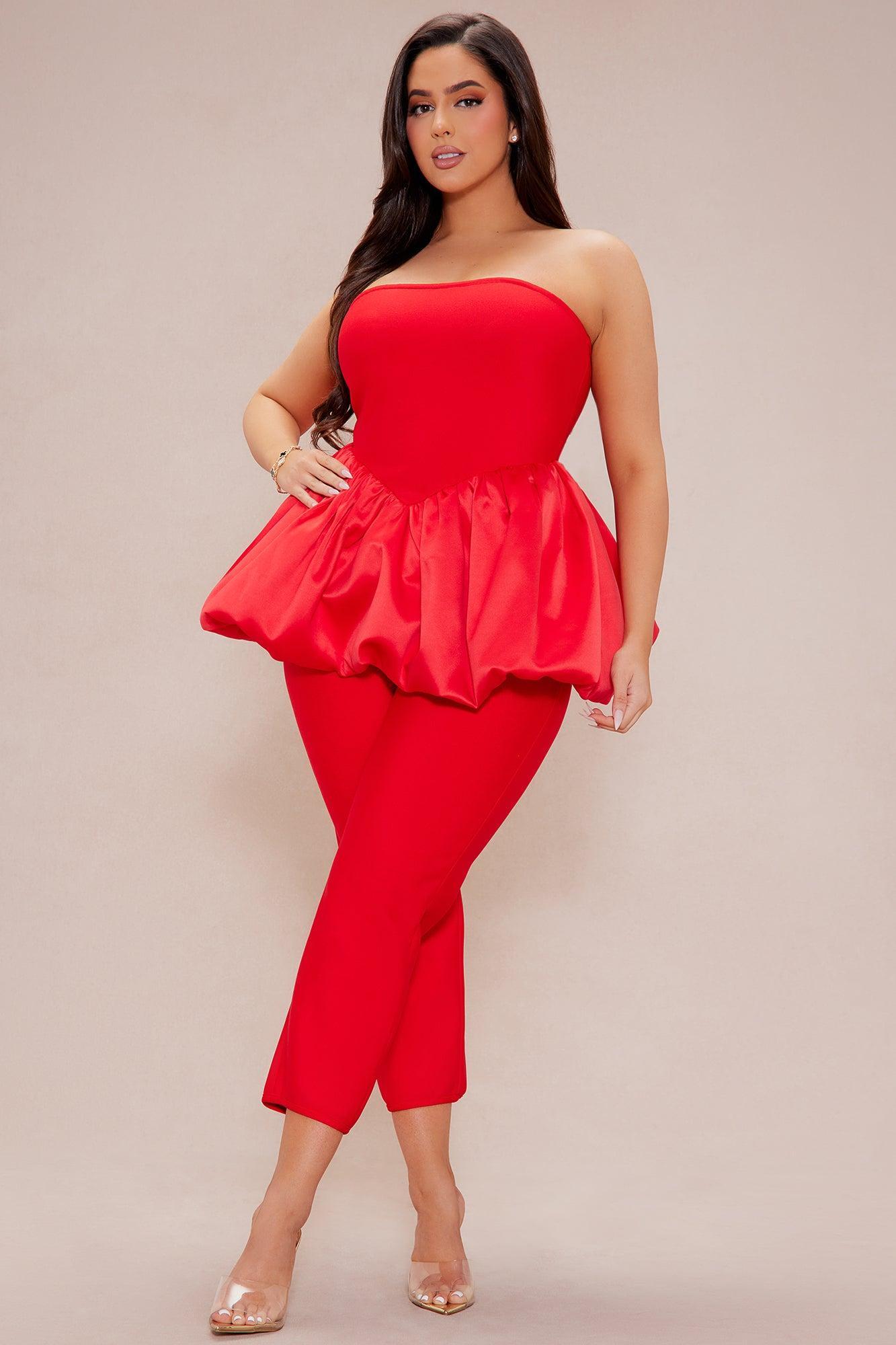 Leandra Bandage Capri Pant - Red Product Image