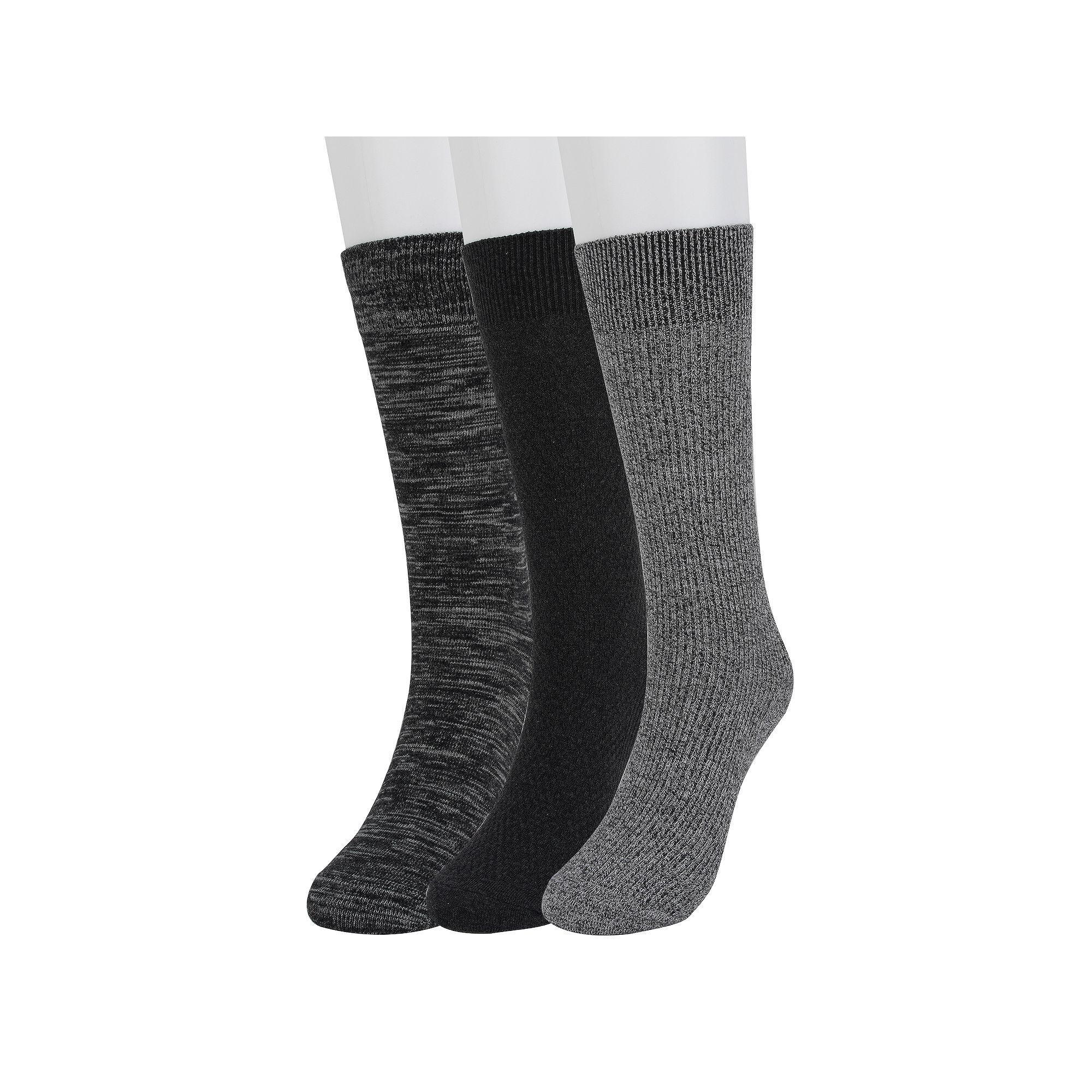Men's Sonoma Goods For Life® 3-pack Marled Crew Socks, Size: 7-12, Black Grey Marl Product Image
