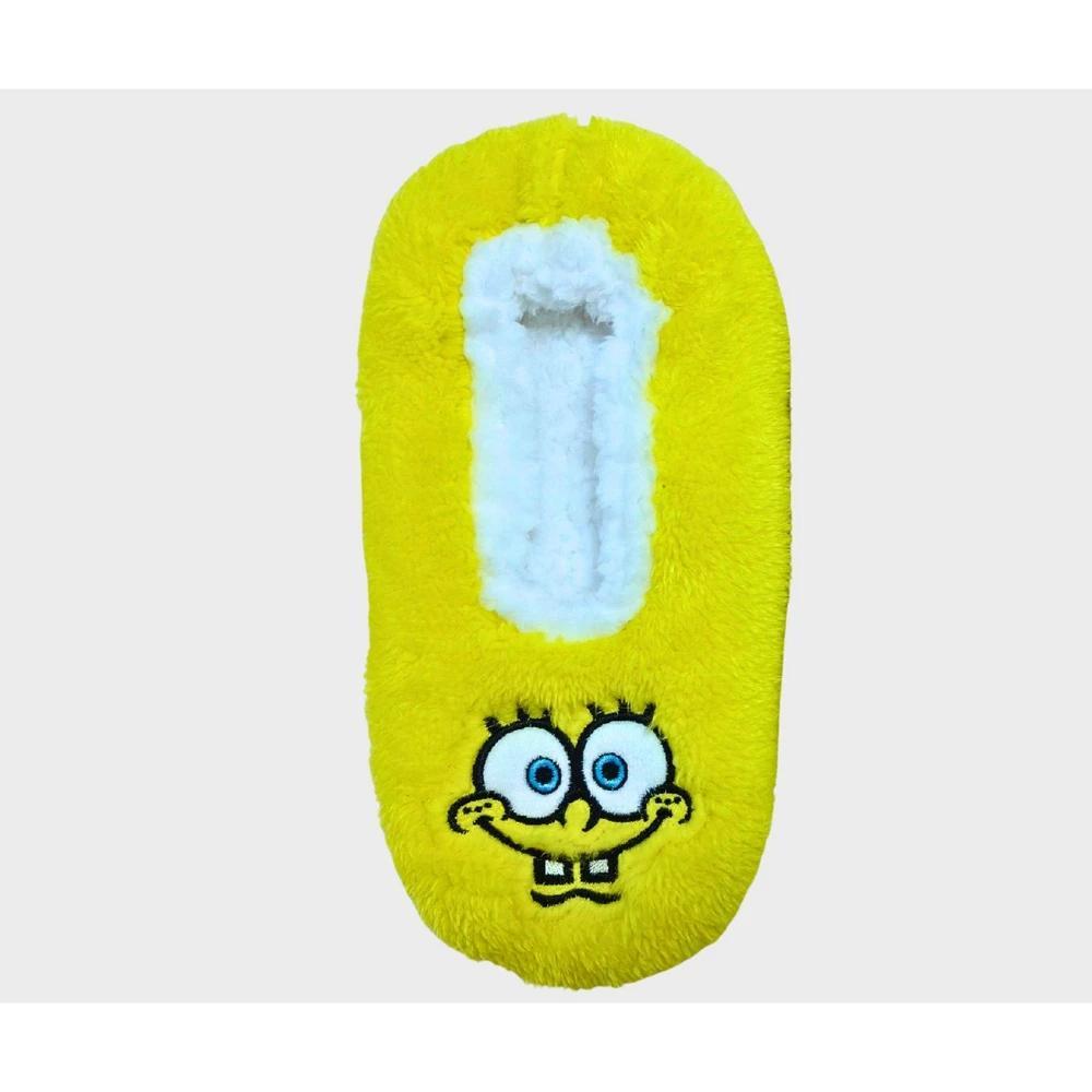 Women's SpongeBob SquarePants Cozy Fleece Slipper Socks with Grippers - Yellow Product Image
