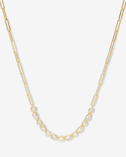 Isla Samantha Tennis Necklace - Gold|White Diamondettes Product Image