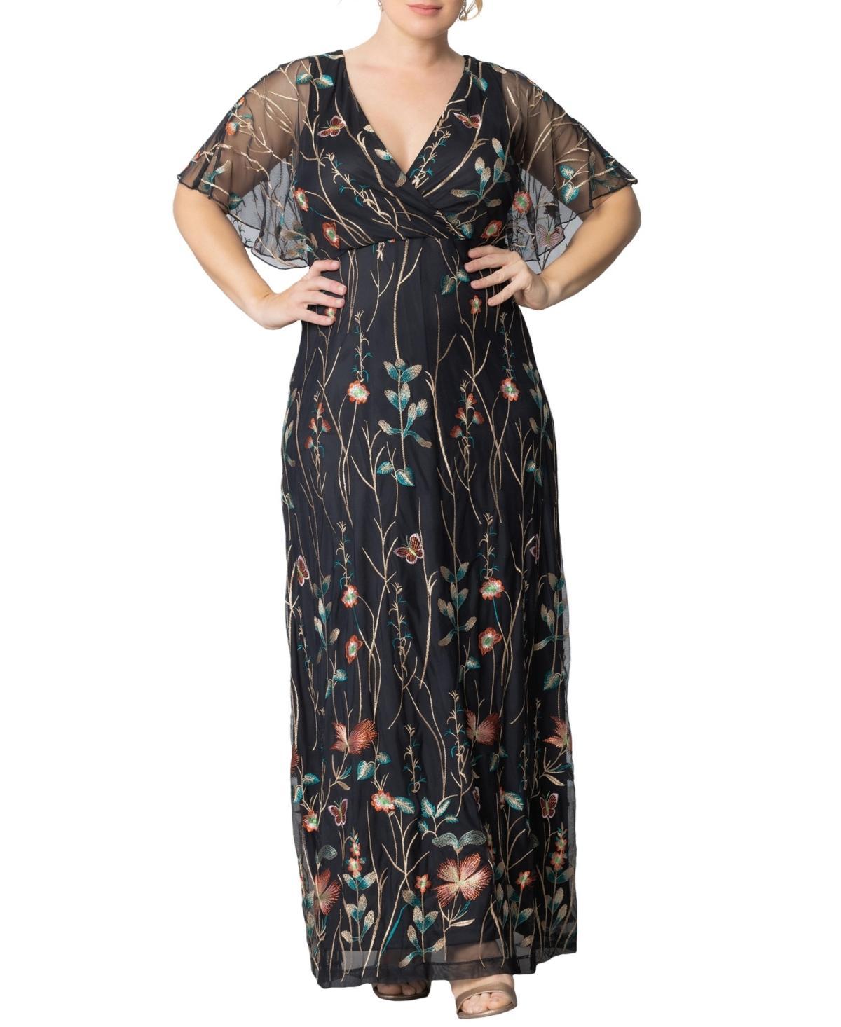 Womens Embroidered Elegance Floral Gown Product Image