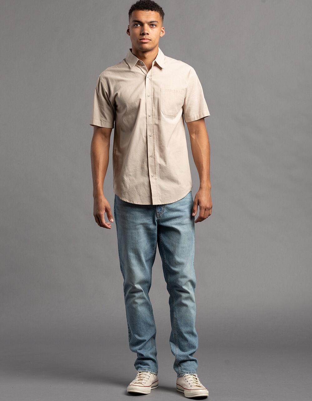 RSQ Mens Solid Chambray Button Up Shirt - GRAY Product Image