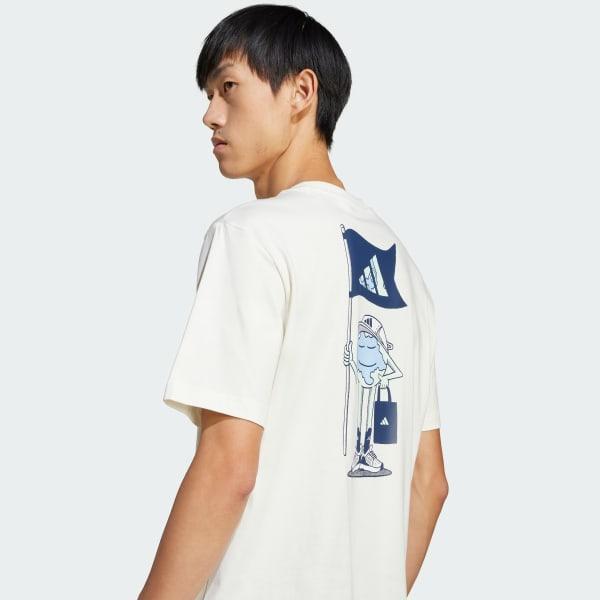 adidas Earth Day Graphic Tee Off White XL Mens Product Image