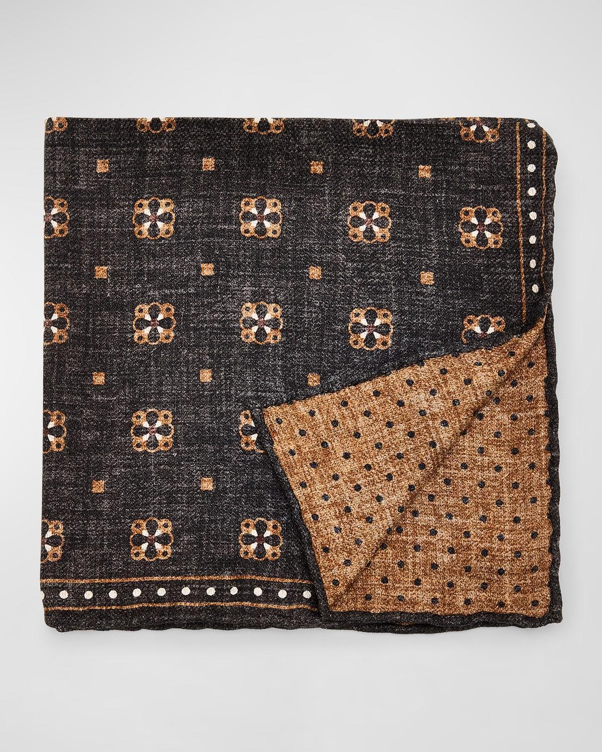Mens Geometric Design Silk Pocket Square Product Image