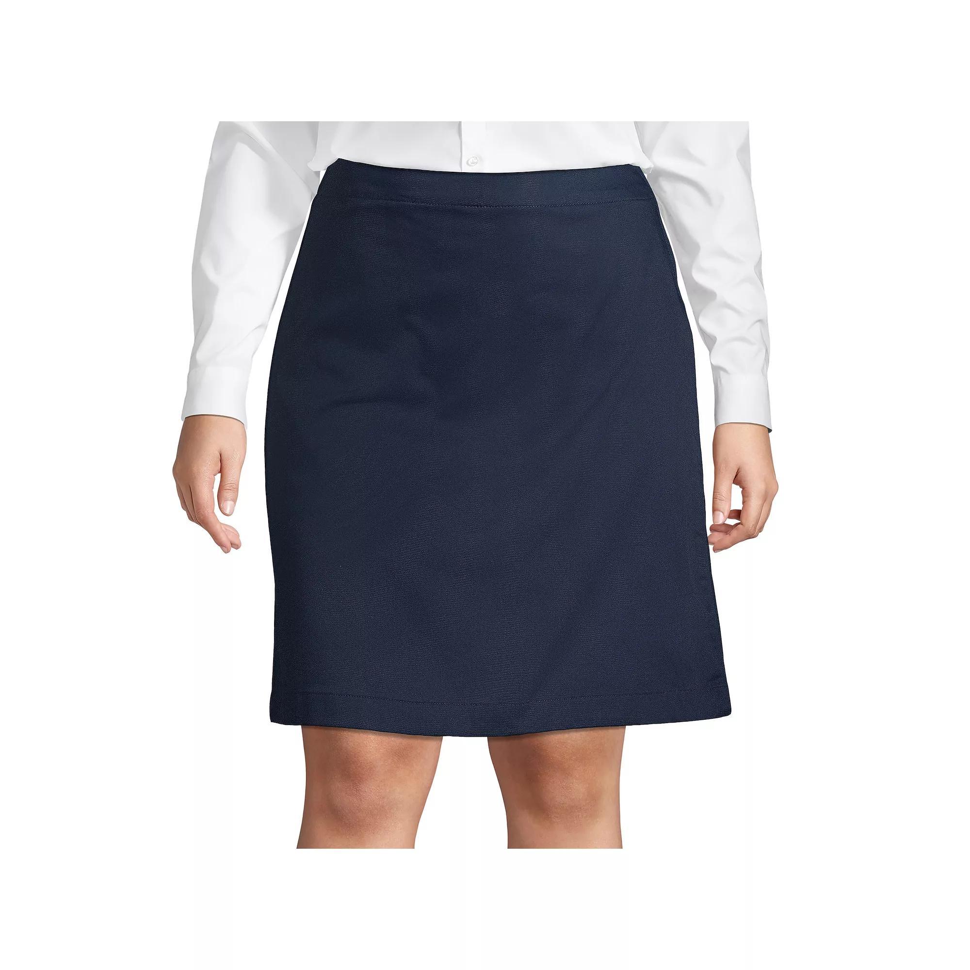 Plus Size Lands' End School Uniform Blend Chino Skort, Women's, Size: 18 W, Classic Blue Product Image