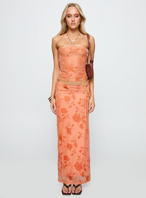 Mikah Strapless Top Orange Product Image