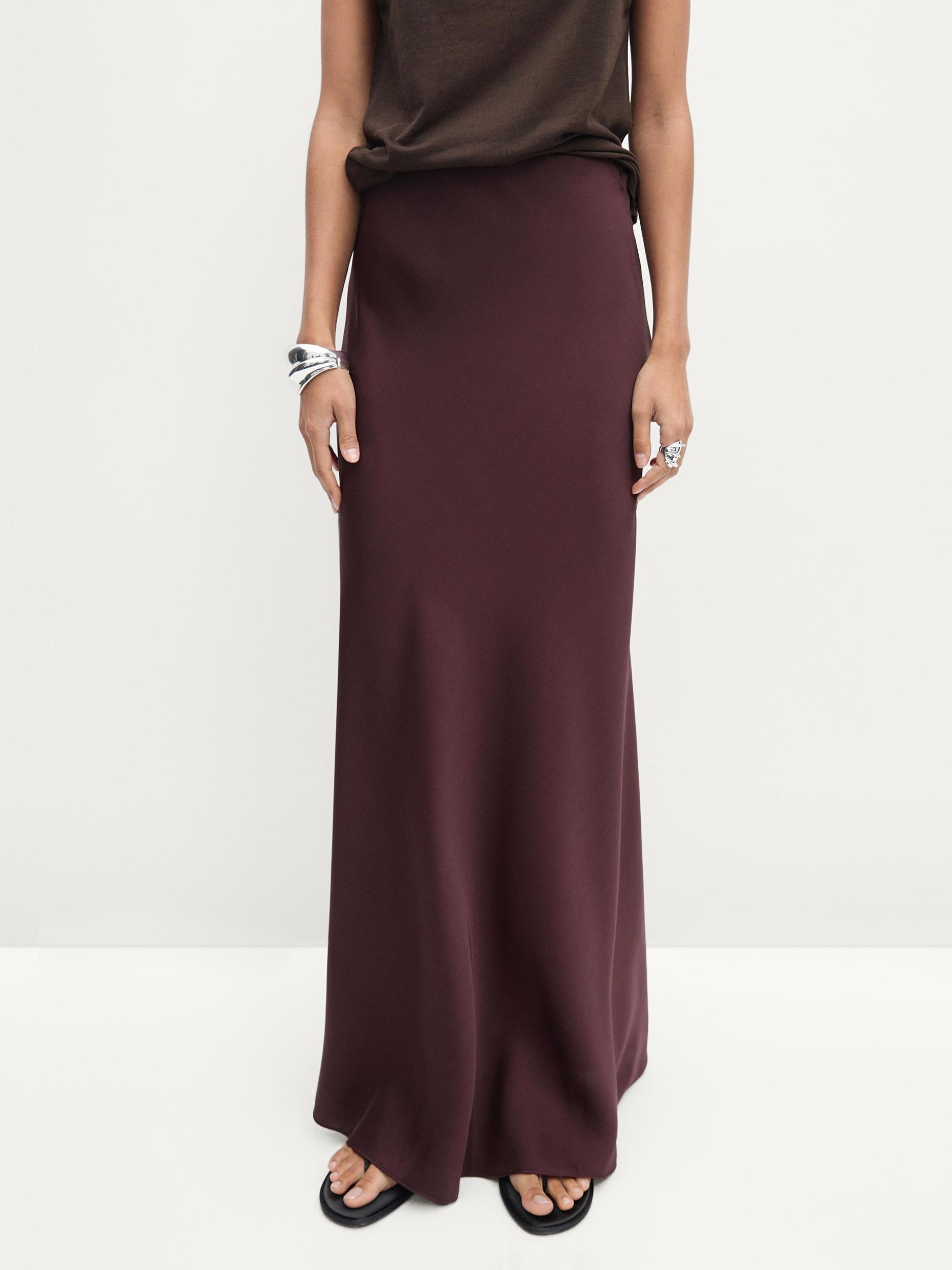 Long flowing satin skirt Product Image