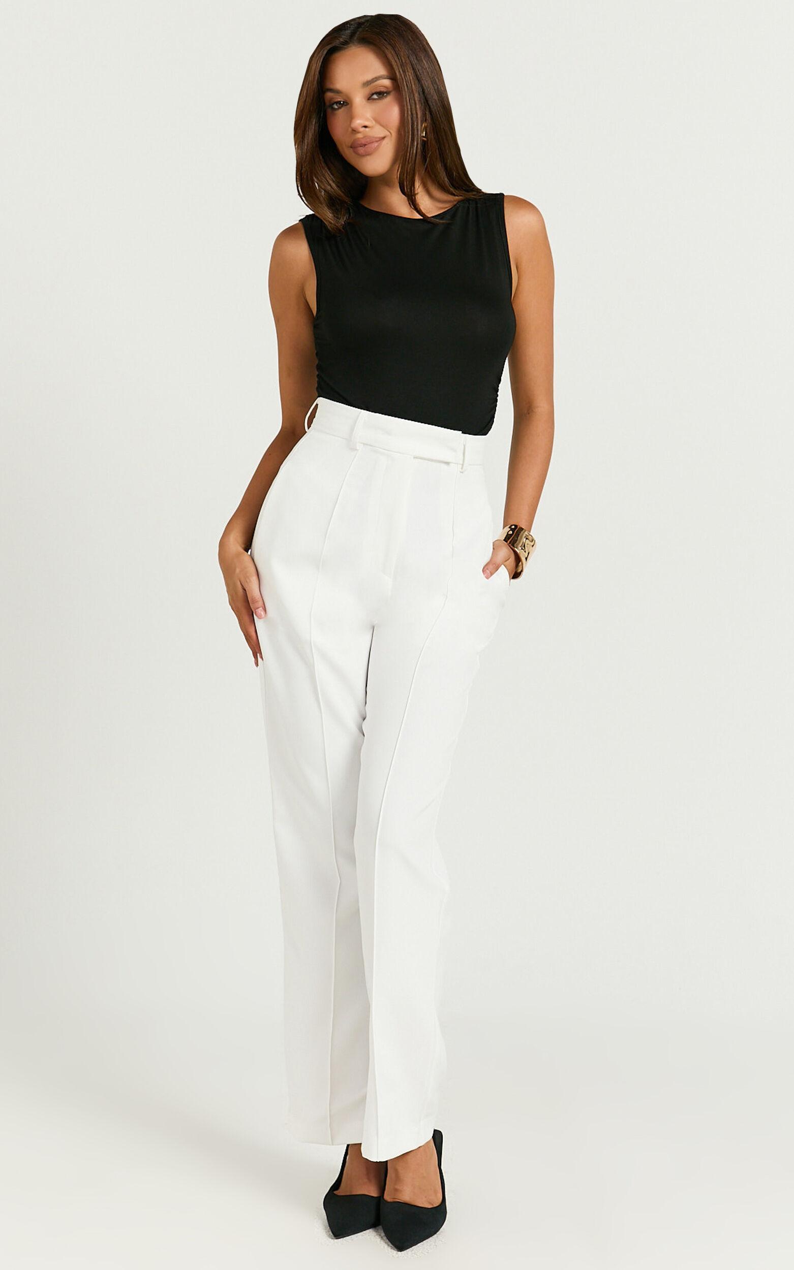 Rogers Pants - High Waisted Pants in Off White Product Image