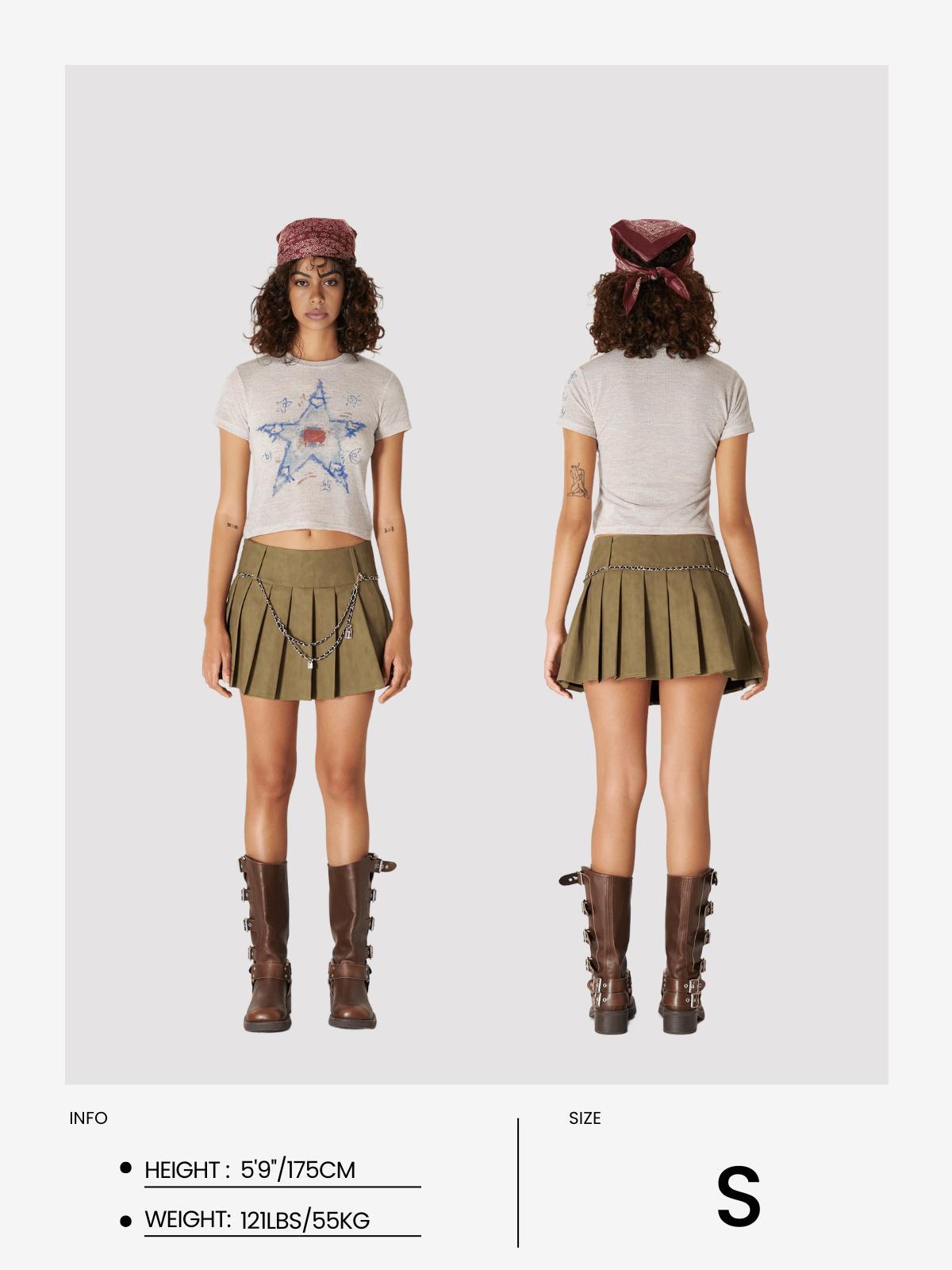 Aelfric Eden Star Print Cropped Knit Tee Female Product Image