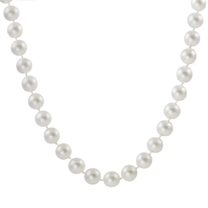 18k White Gold 1/10-ct. T.W. Diamond and AAA Akoya Cultured Pearl Necklace, Women's, Size: 18" Product Image