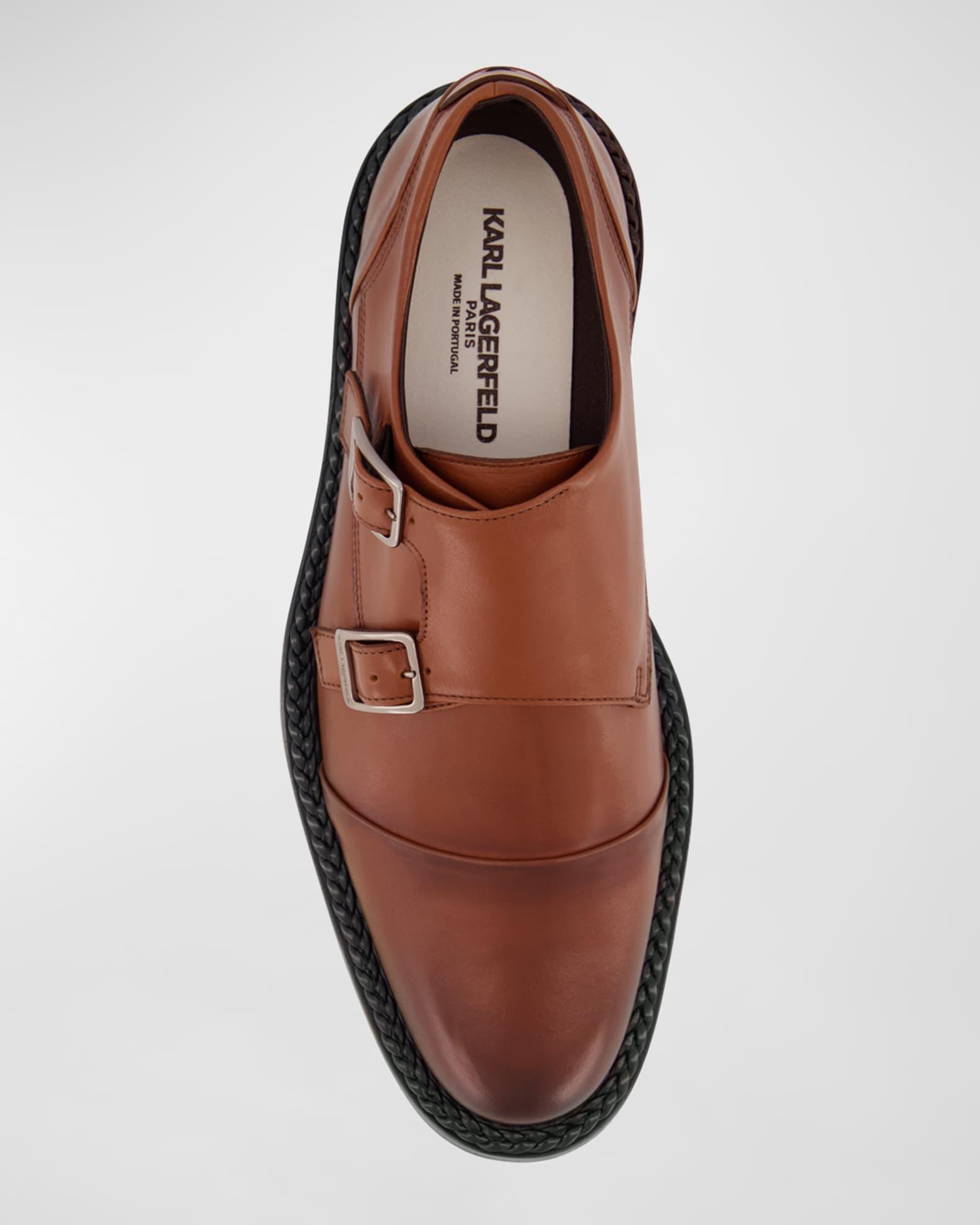 Men's Cap Toe Double Monk Strap Loafers Product Image