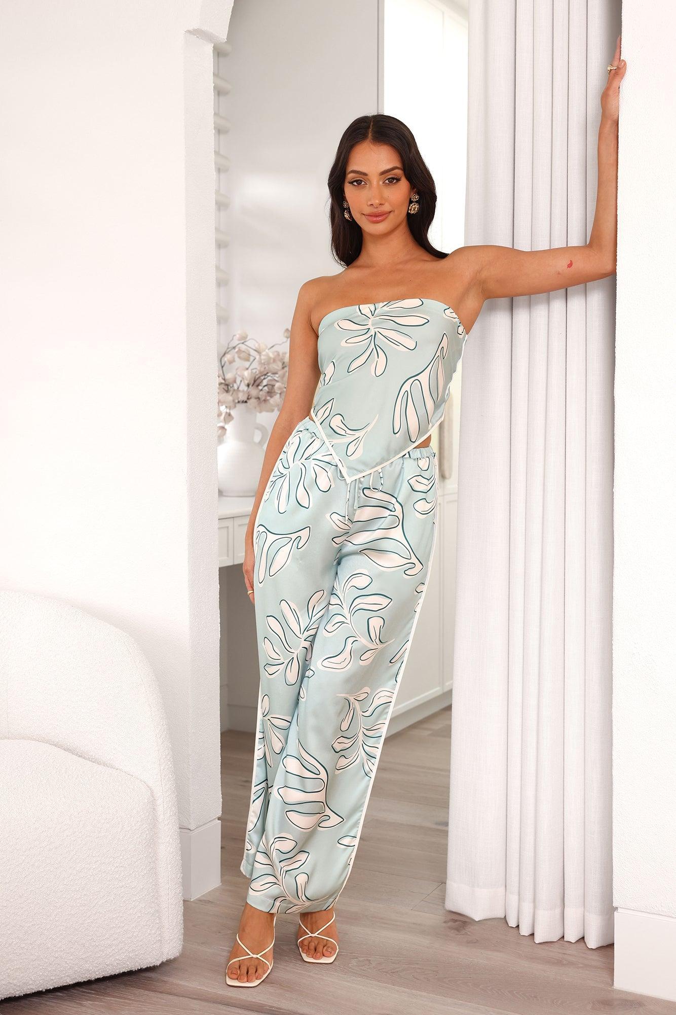 Silkier Style Satin Pants Sage Product Image