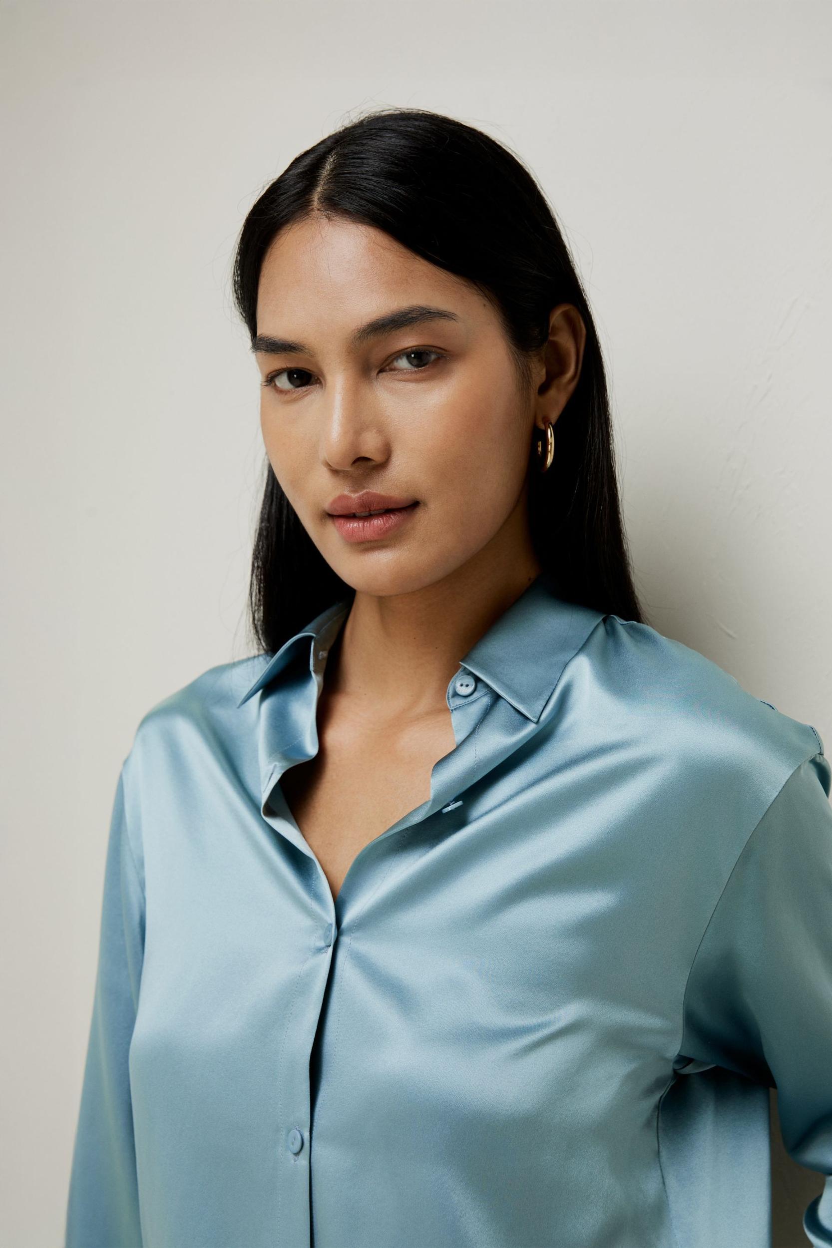 Silk Blouse with Drawstring Product Image