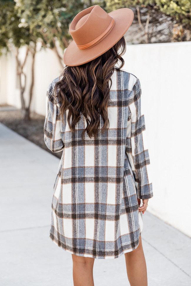 Get On Board Grey Plaid Coat FINAL SALE Product Image