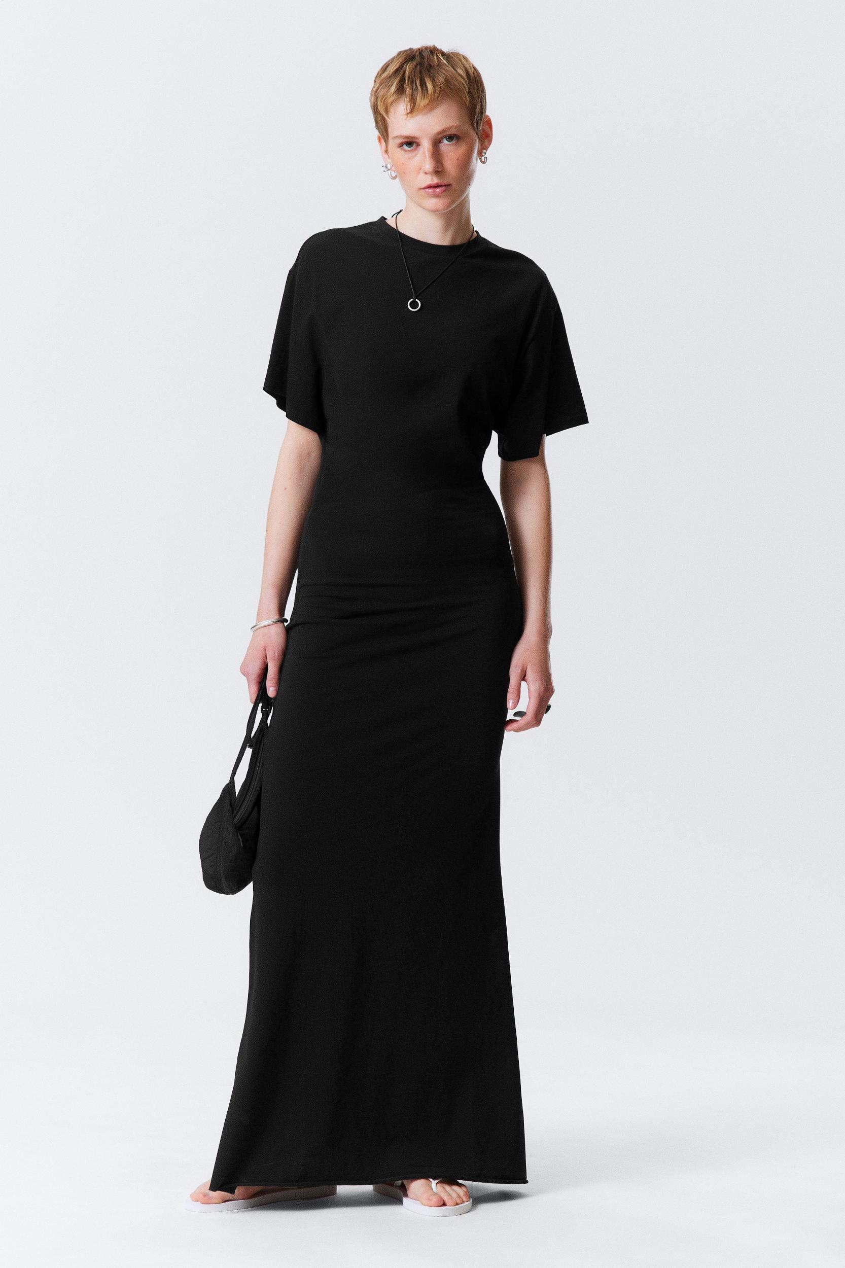 Gathered Short-Sleeved Maxi Dress Product Image