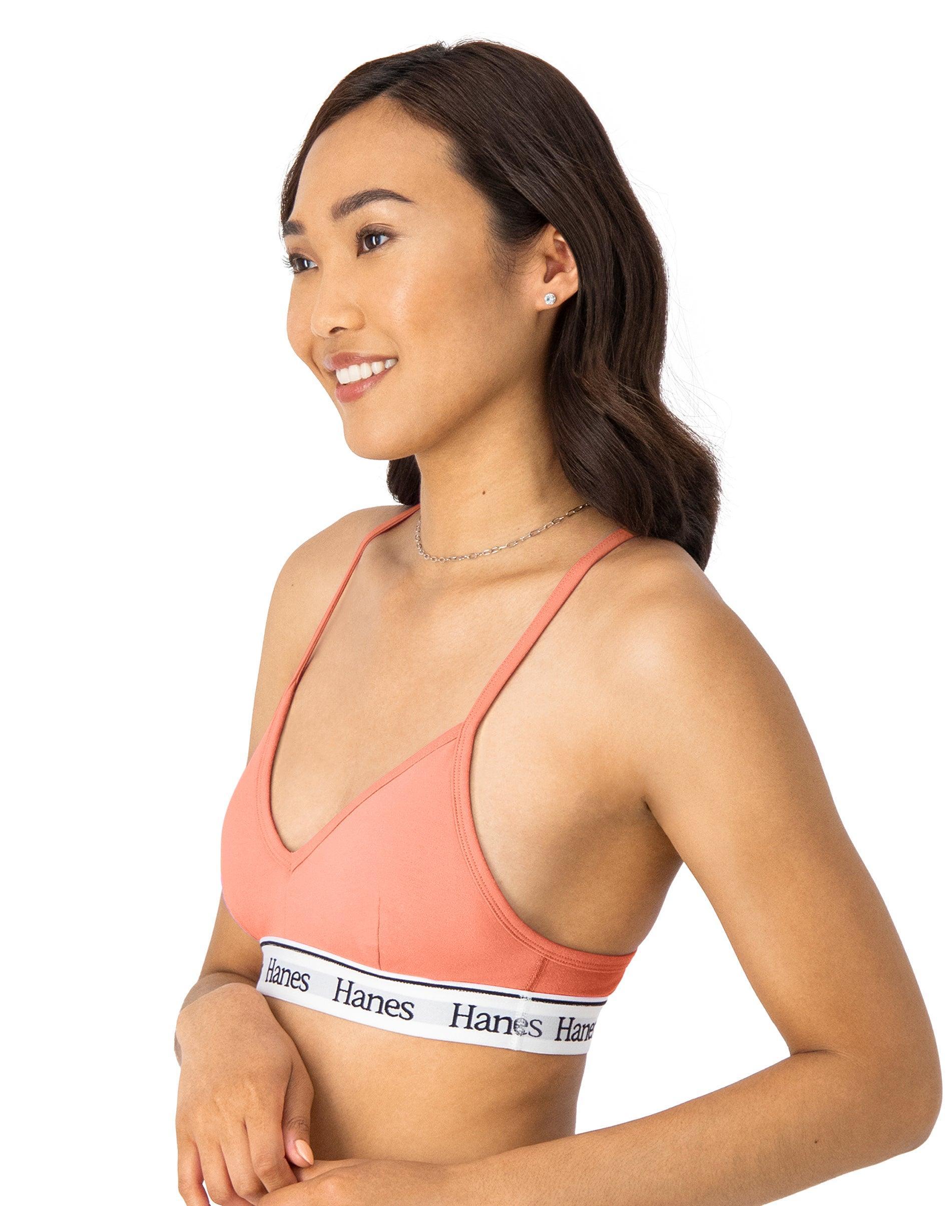 Hanes Originals Comfywear Womens Sleep Crop Bralette Grey Marle S Product Image