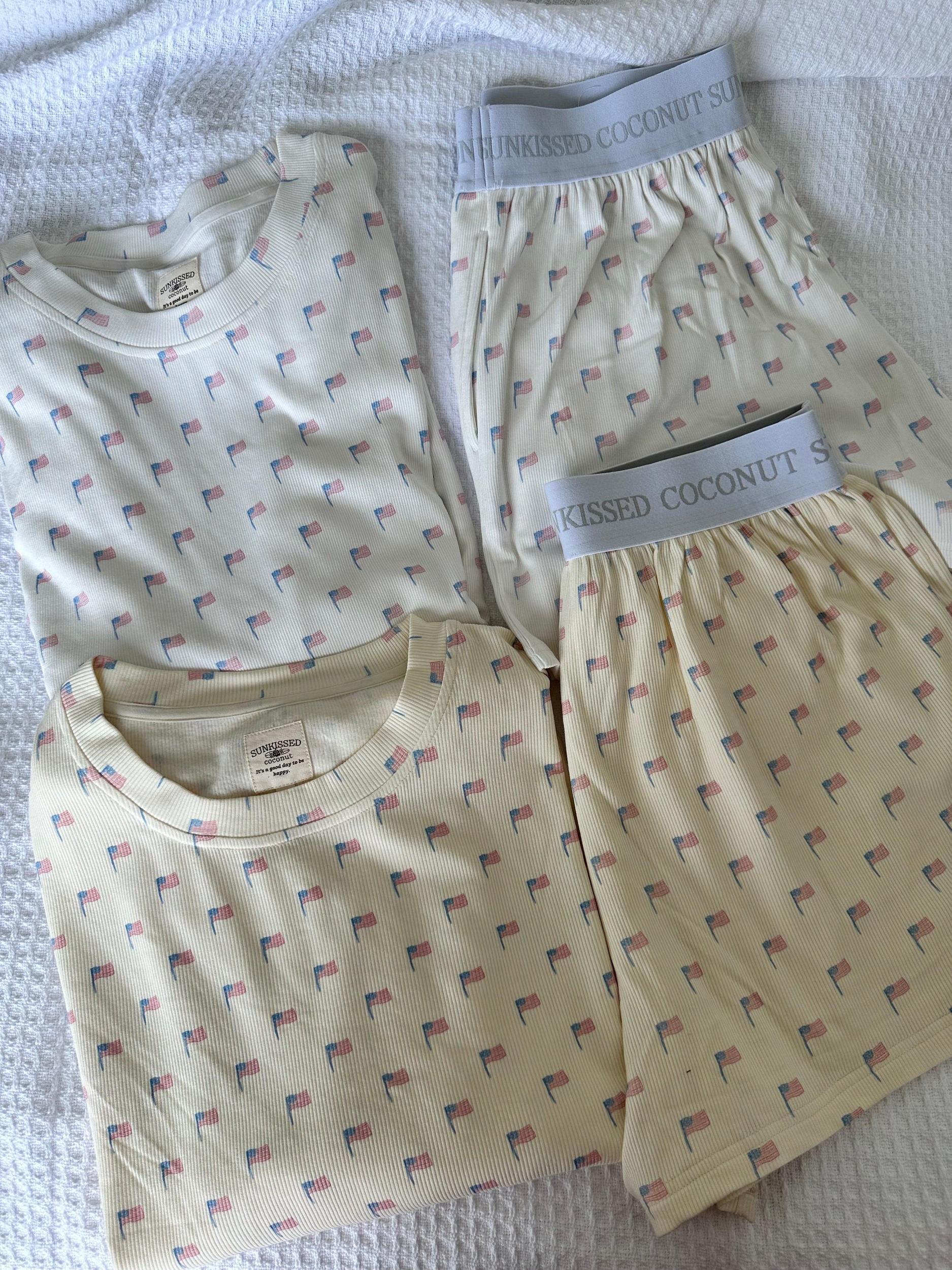 White American Flag Pajama Pattern Top Product Image