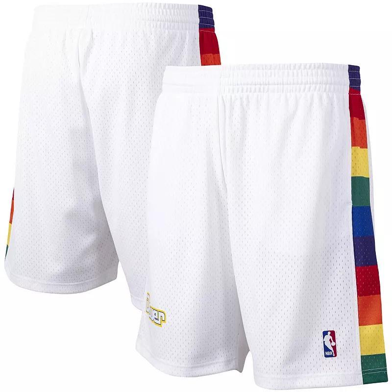 Men's Mitchell & Ness White Denver Nuggets Hardwood Classics Primary Logo Swingman Shorts, Size: Small, Nug White Product Image