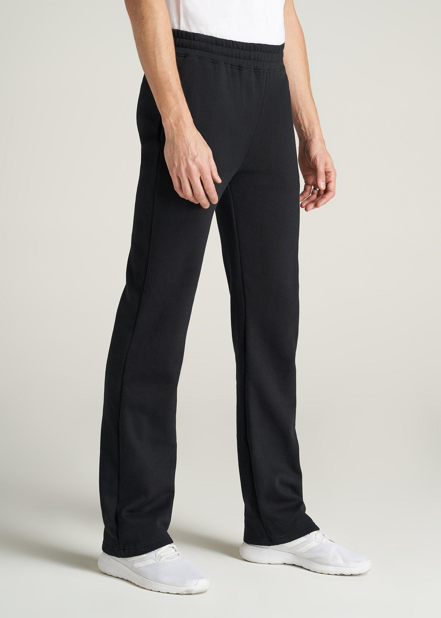 Wearever Fleece Open-Bottom Sweatpants for Tall Men in Black Product Image