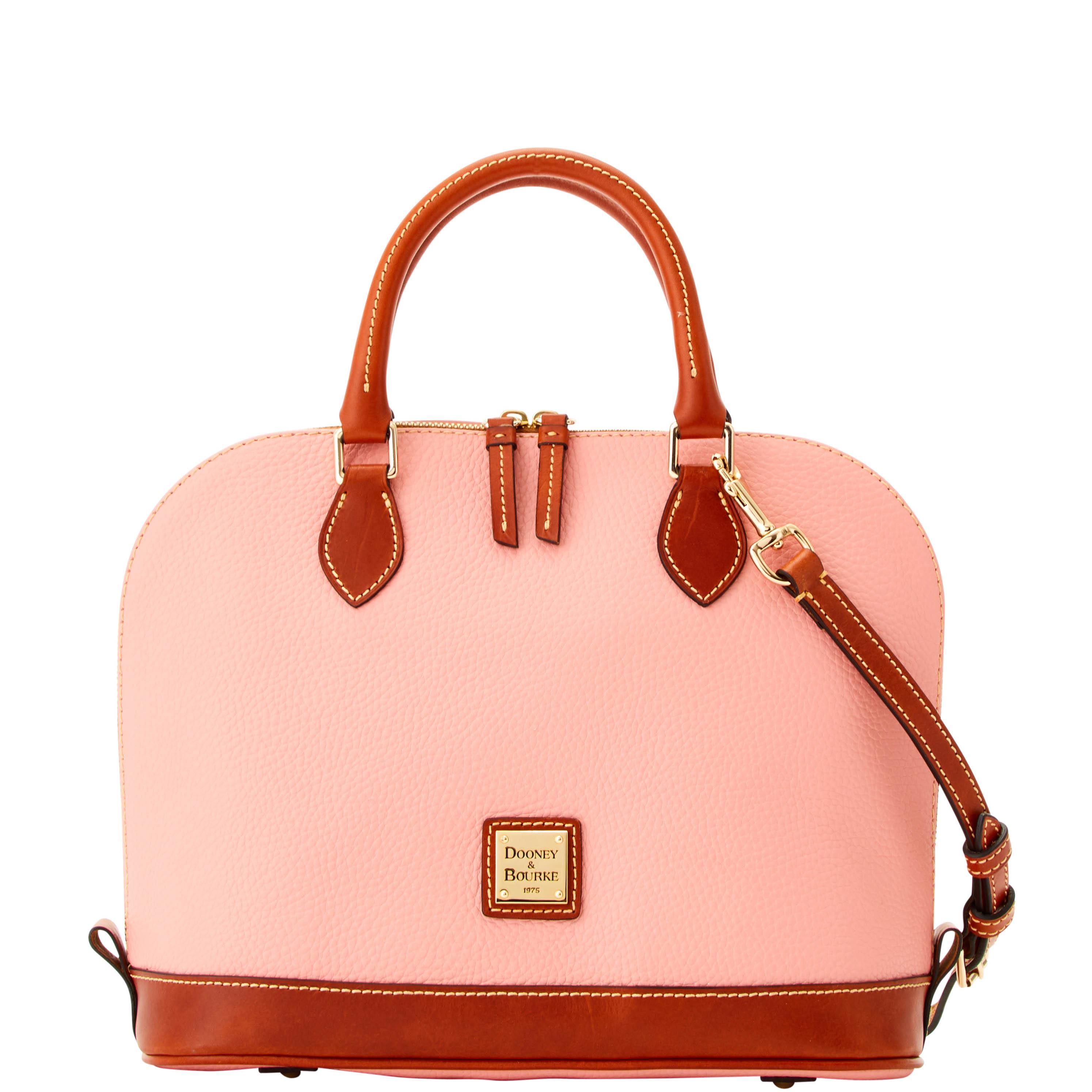 Dooney & Bourke Womens Pebble Grain Zip Zip Leather Satchel Bag in Olive Product Image