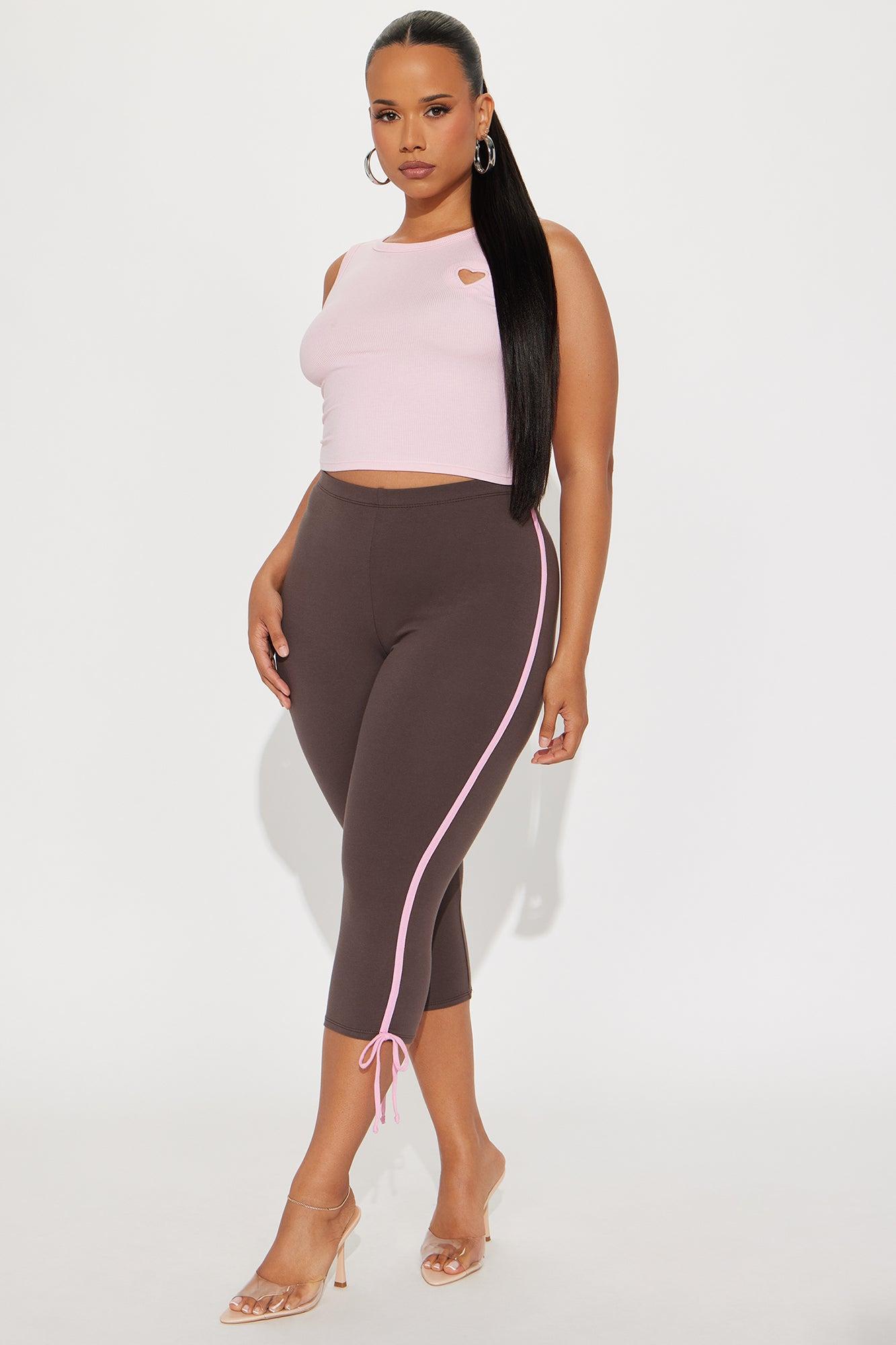 Lana Striped Capri Legging - Brown/combo Product Image