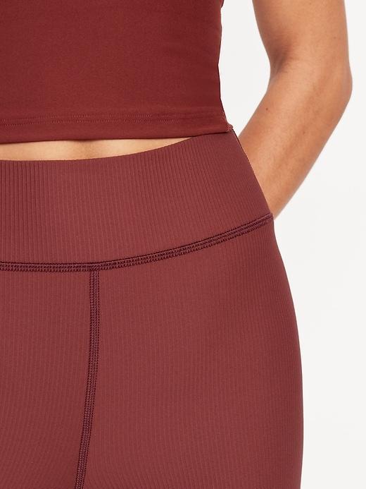 Extra High-Waisted PowerSoft Rib Flare Leggings Product Image