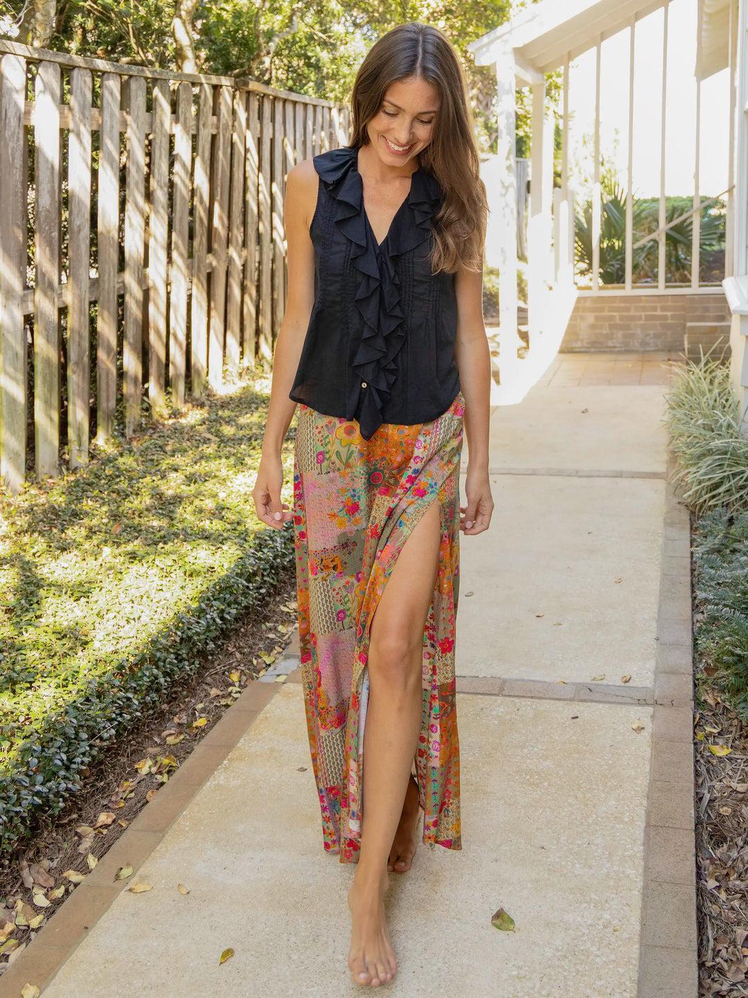 Ginger Side-Slit Maxi Skirt Product Image