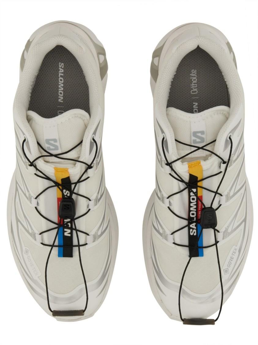 SALOMON Mens White White Silver Xt-6 Gtx Quick-lace Mesh Low-top Trainers Product Image