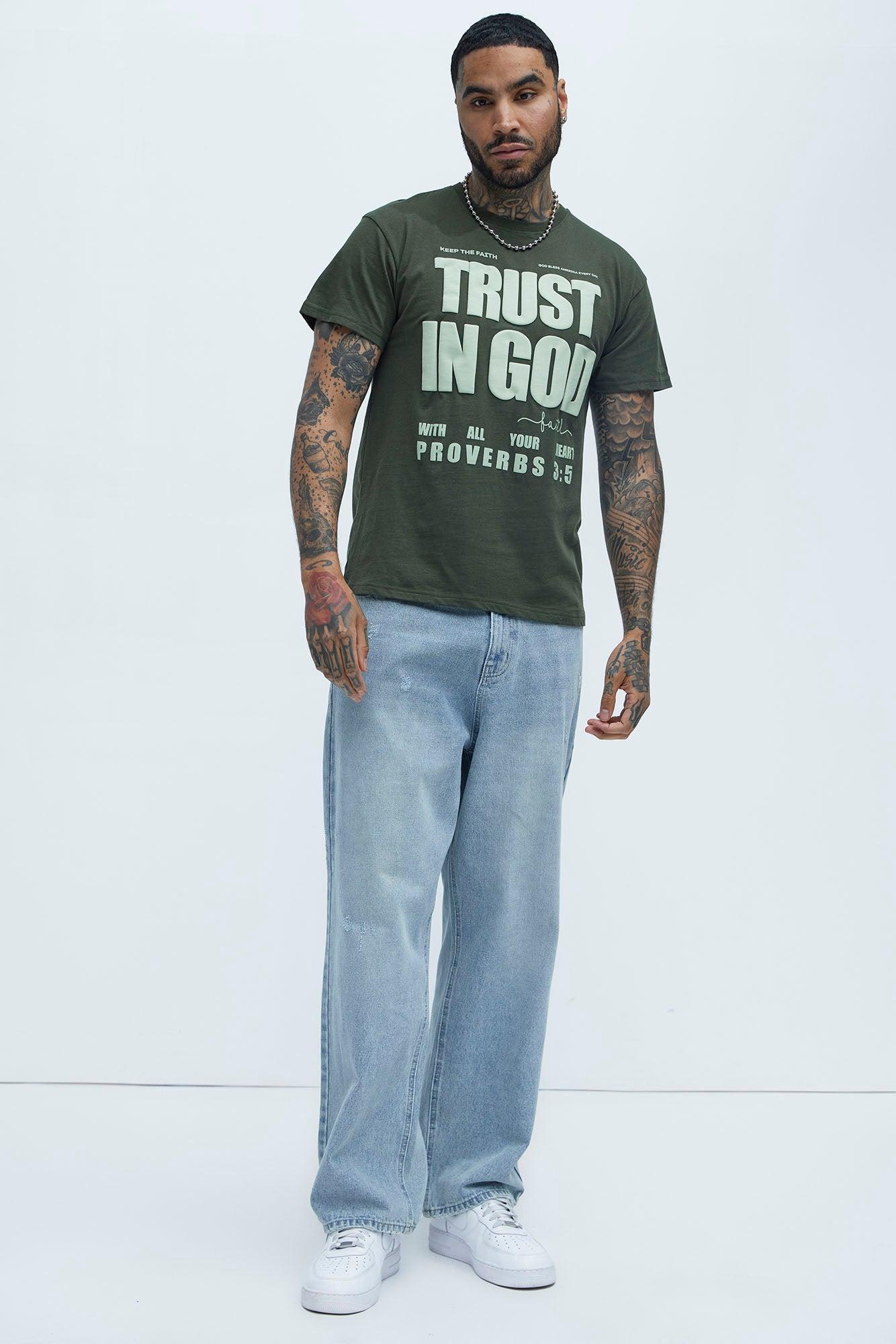 Proverbs 3:5 Short Sleeve Tee - Dark Olive Product Image