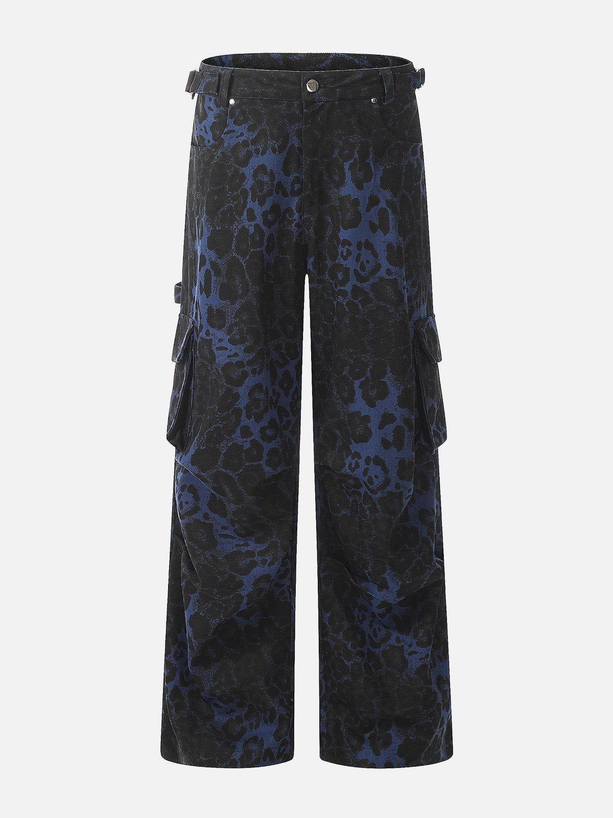 Aelfric Eden Blue Leopard Print Cargo Pants Product Image