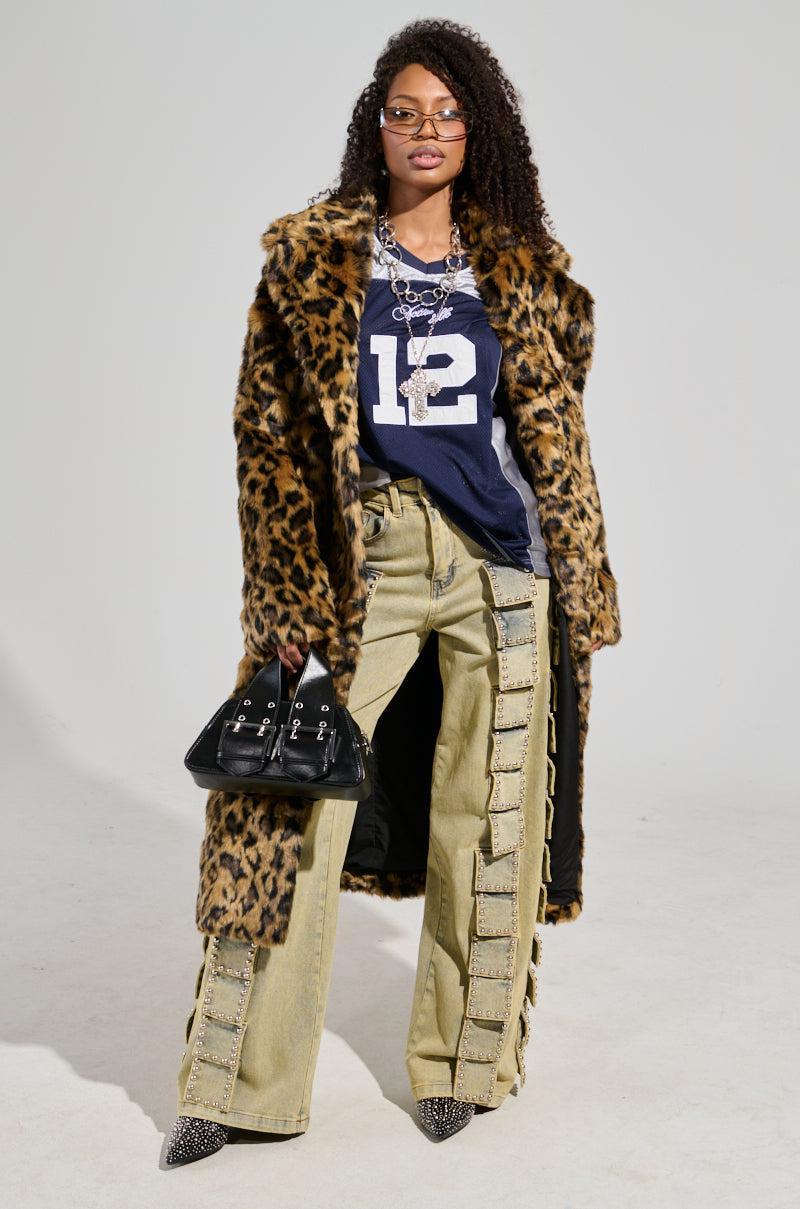 CATTY FAUX FUR LEOPARD COAT Product Image