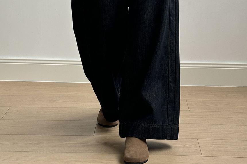 High Rise Plain Wide Leg Jeans Product Image