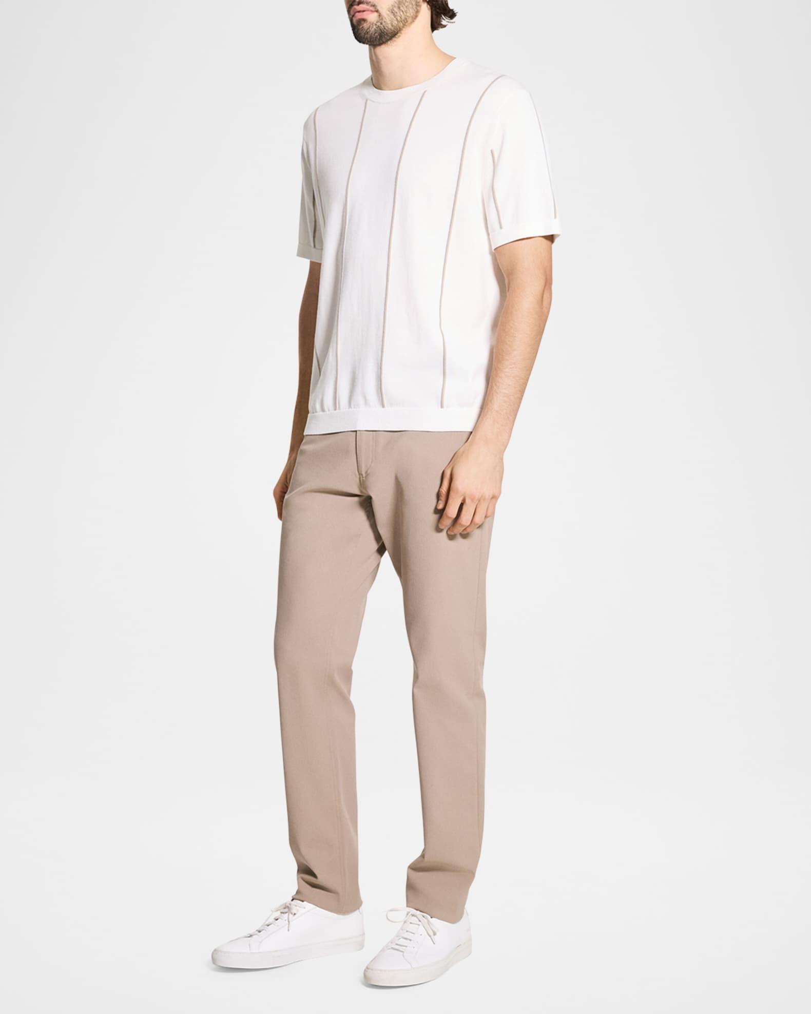 Men's Short-Sleeve Striped T-Shirt in Tactile Cotton Product Image