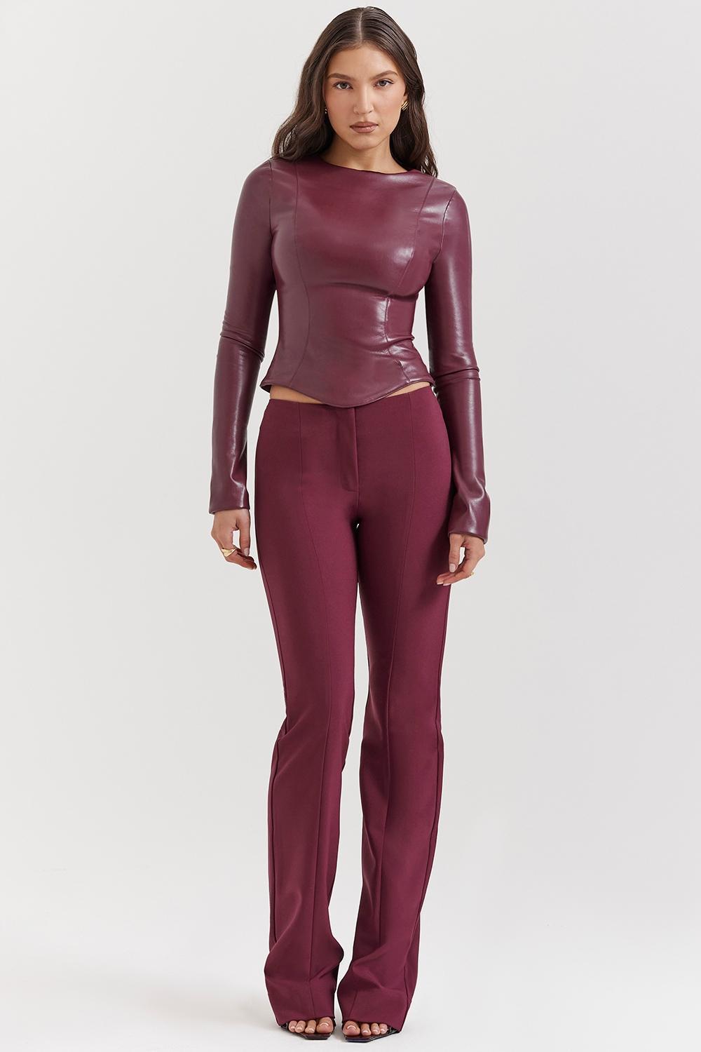 Mylah Wine Vegan Leather Top Product Image