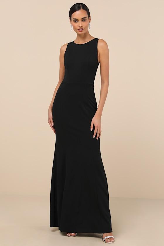 Maike Black Cowl Back Mermaid Maxi Dress Product Image