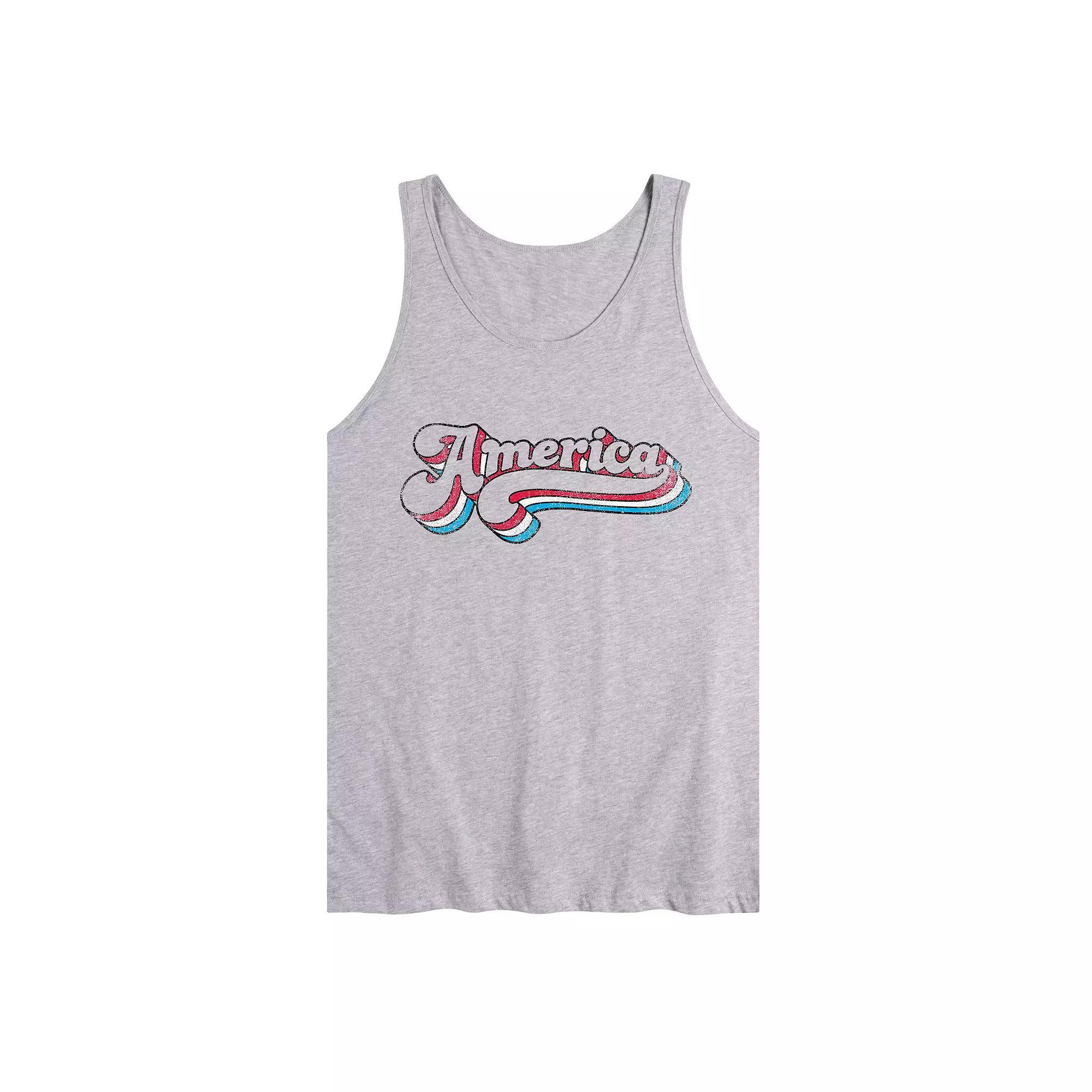Men's America Tank Top, Size: XXL, Gray Product Image