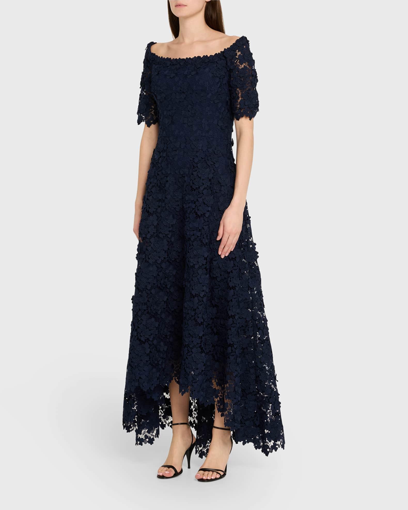 High-Low Floral Lace Maxi Dress Product Image